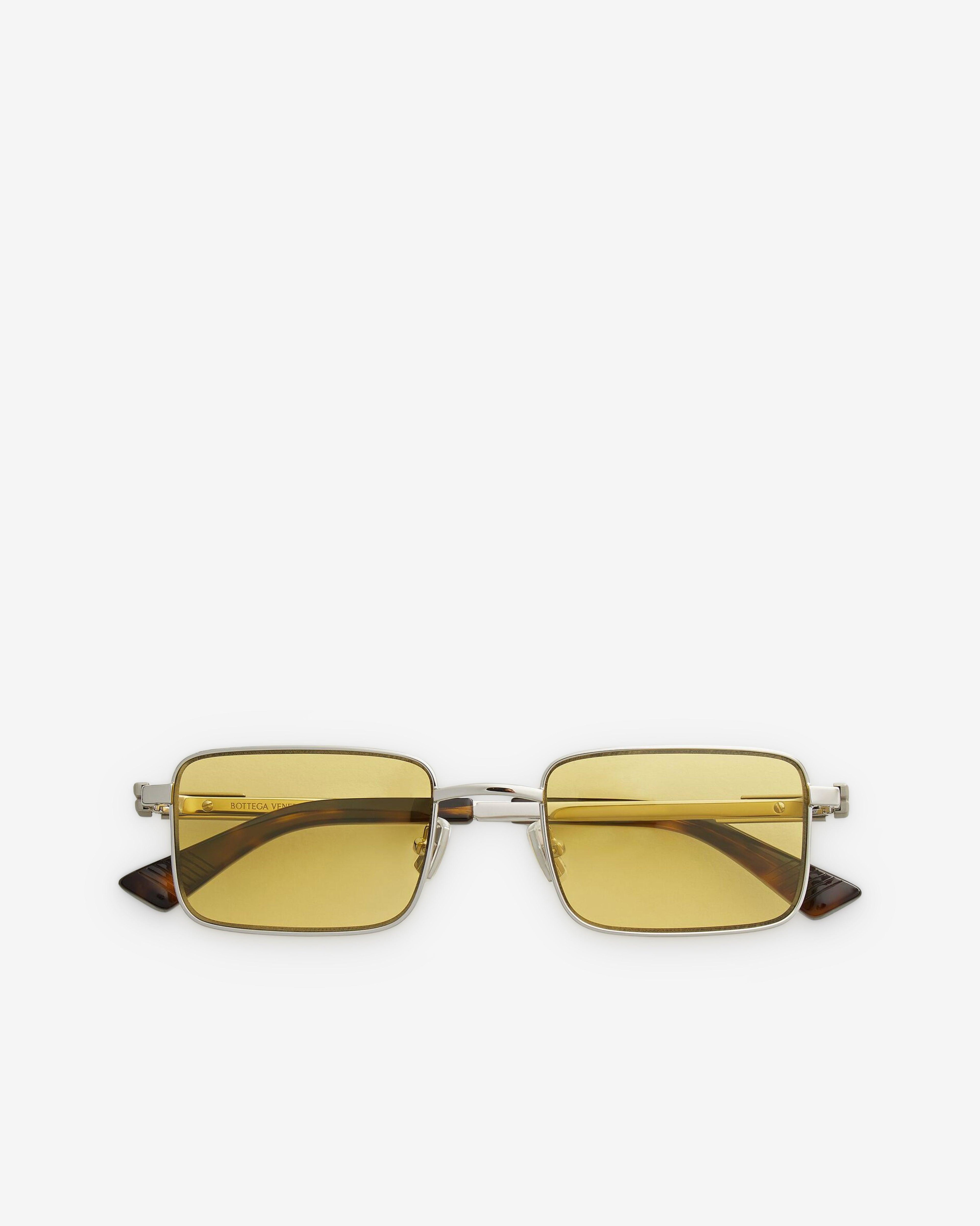 Bottega Veneta - Classic Rectangular Sunglasses - (Silver / Yellow) by BOTTEGA VENETA