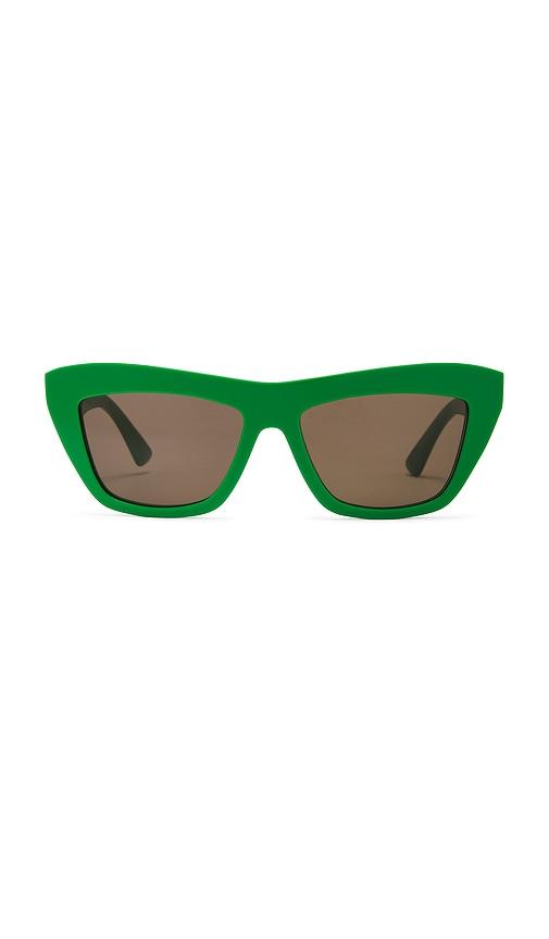 Bottega Veneta Classic Ribbon Sunglasses in Green by BOTTEGA VENETA