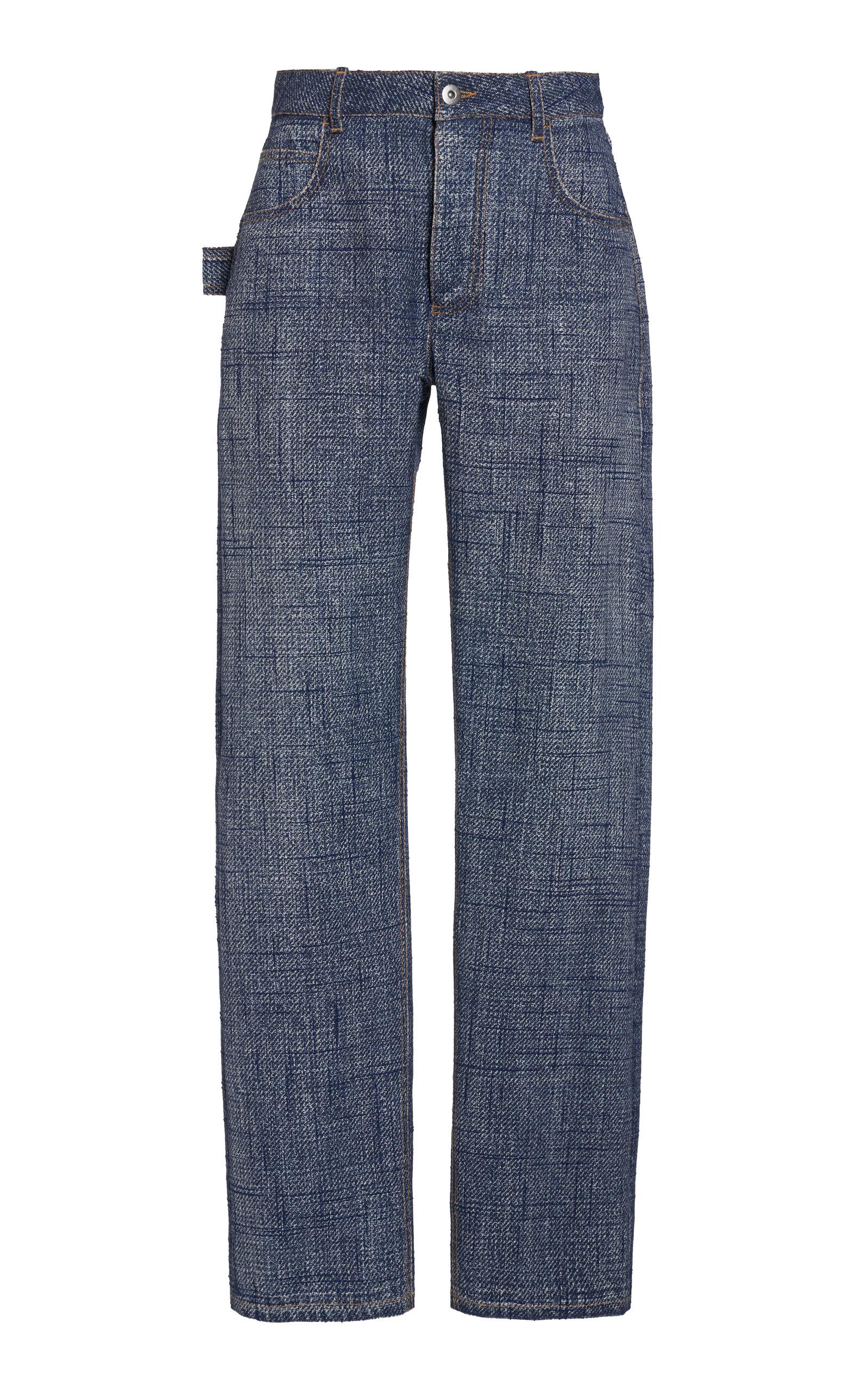 Bottega Veneta Denim-Print Straight-Leg Trousers - Moda Operandi by BOTTEGA VENETA