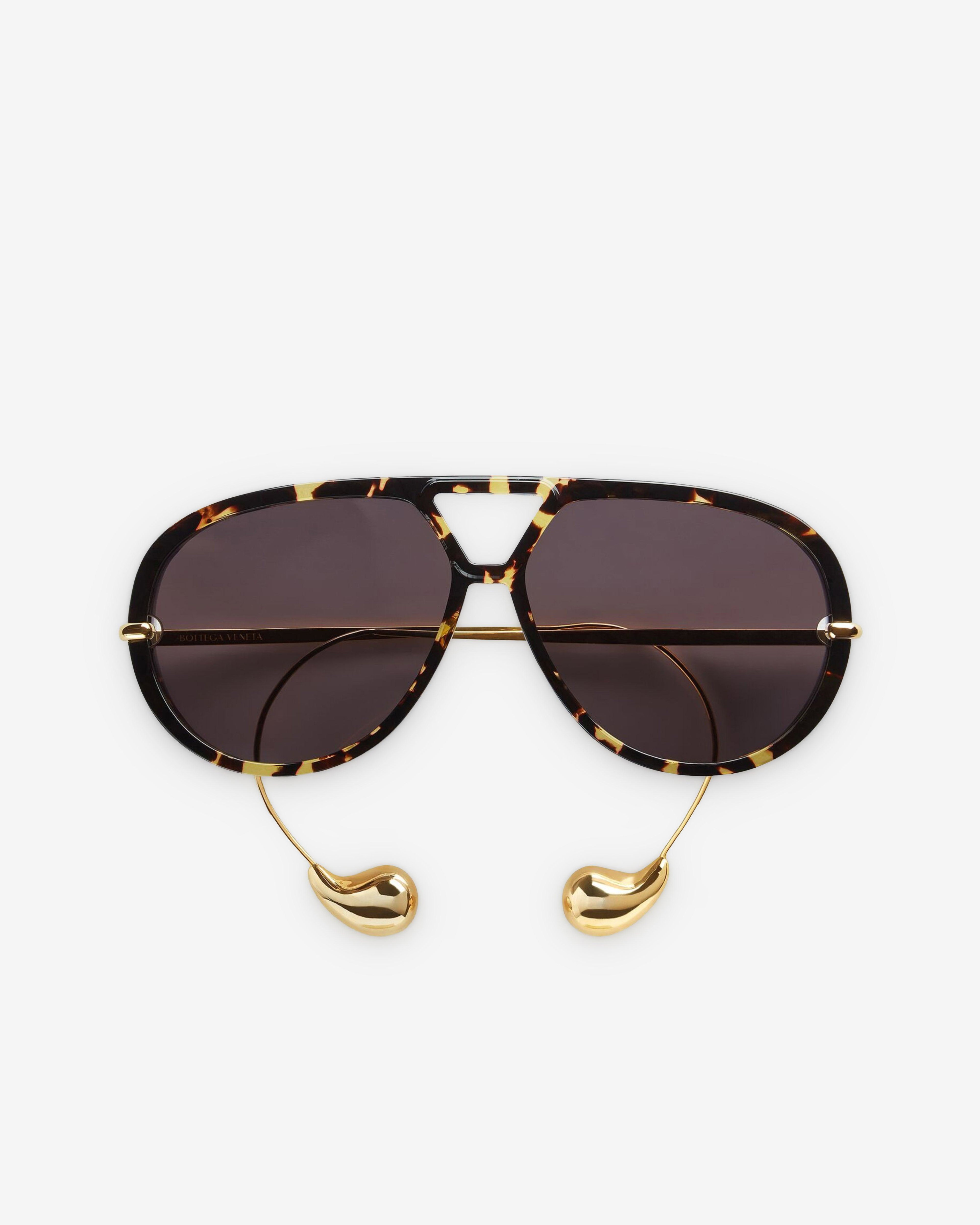 Bottega Veneta - Drop Aviator Sunglasses - (Havana / Grey) by BOTTEGA VENETA