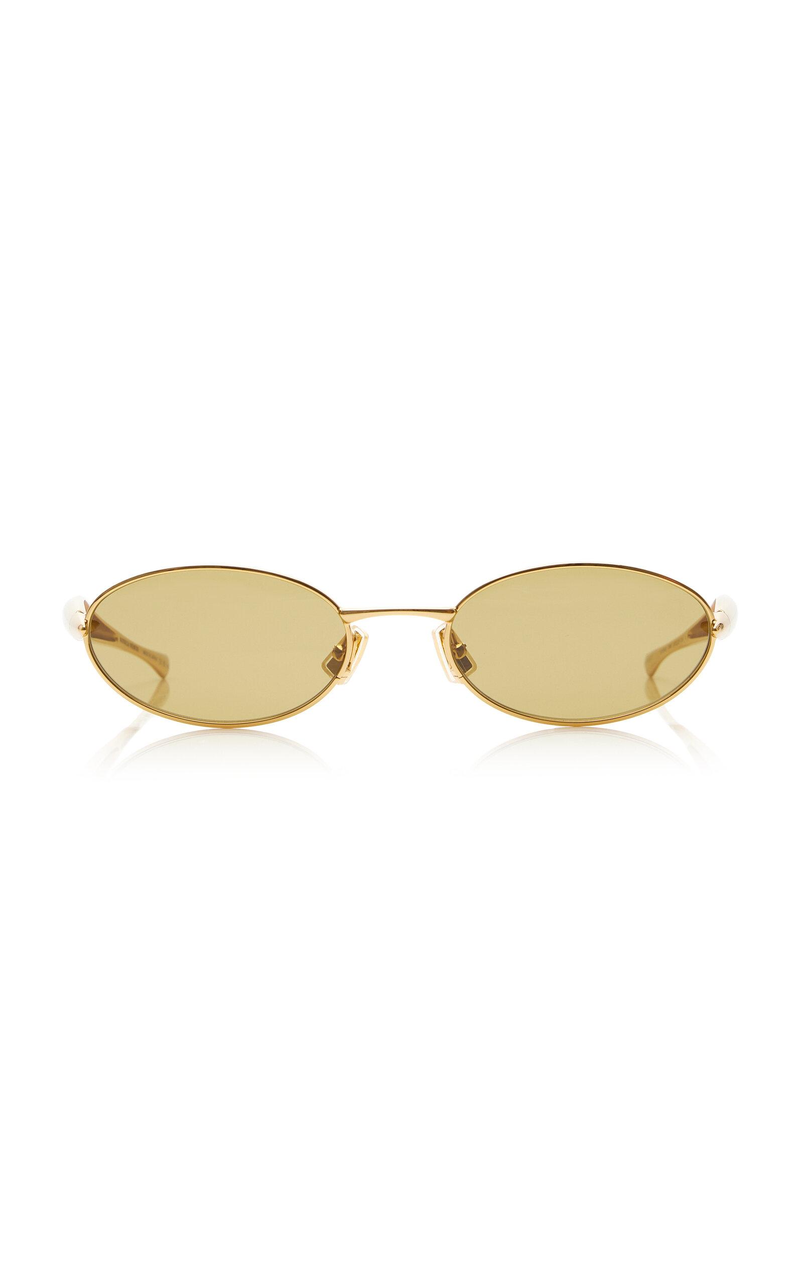 Bottega Veneta Green Oval-Frame Acetate Sunglasses - Moda Operandi by BOTTEGA VENETA