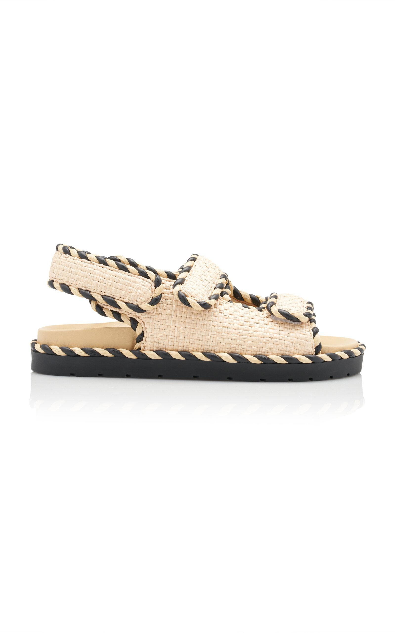 Bottega Veneta Jack Raffia Slingback Sandals - Moda Operandi by BOTTEGA VENETA