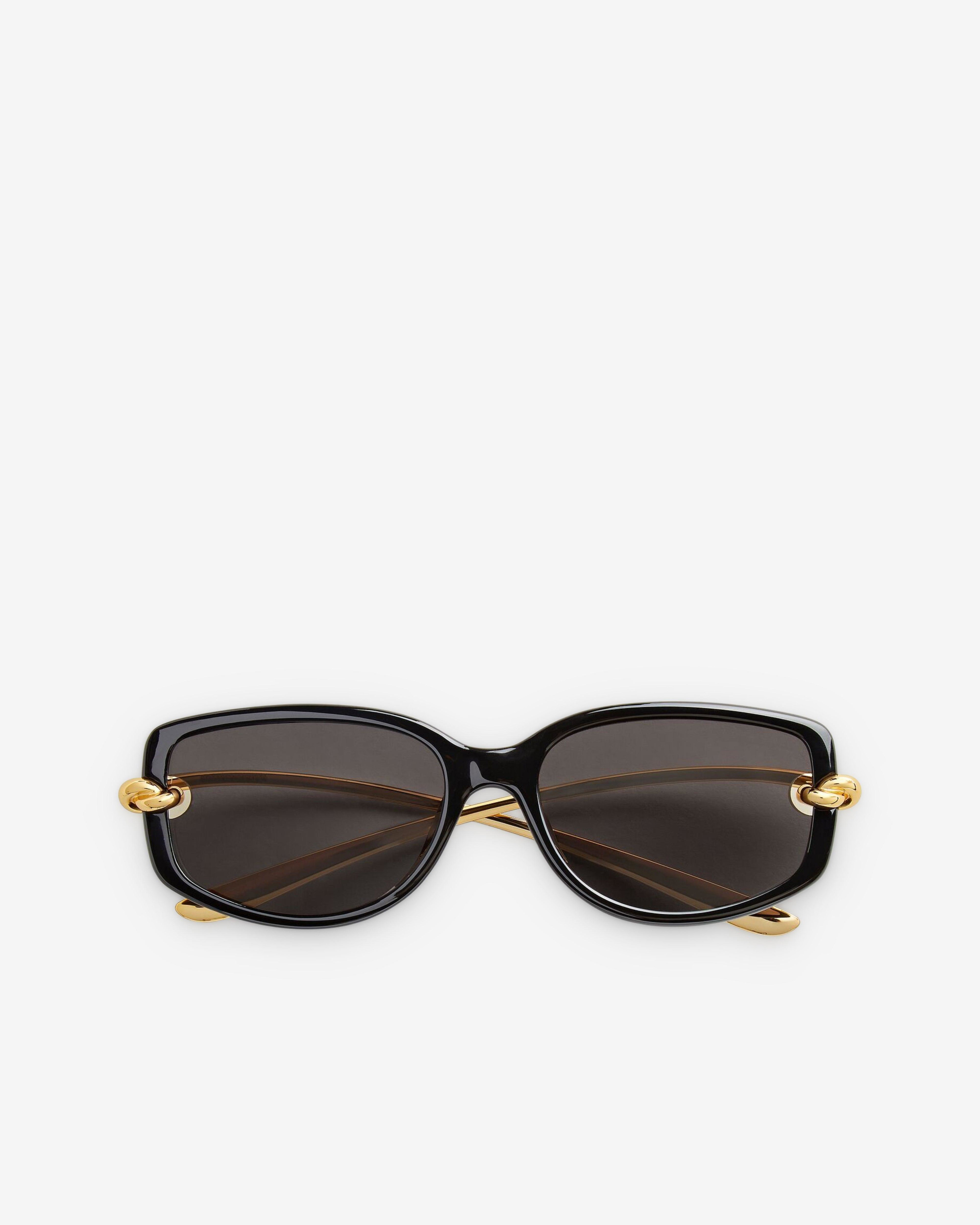Bottega Veneta - Knot Rectangular Sunglasses - (Black / Grey) by BOTTEGA VENETA