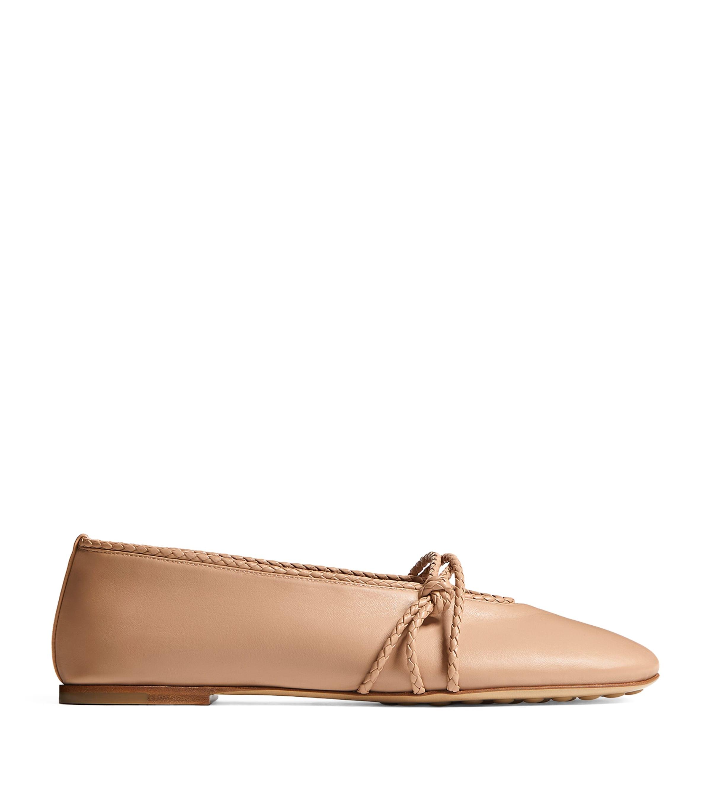 Bottega Veneta Lambskin Braided-Trim Ballet Flats by BOTTEGA VENETA