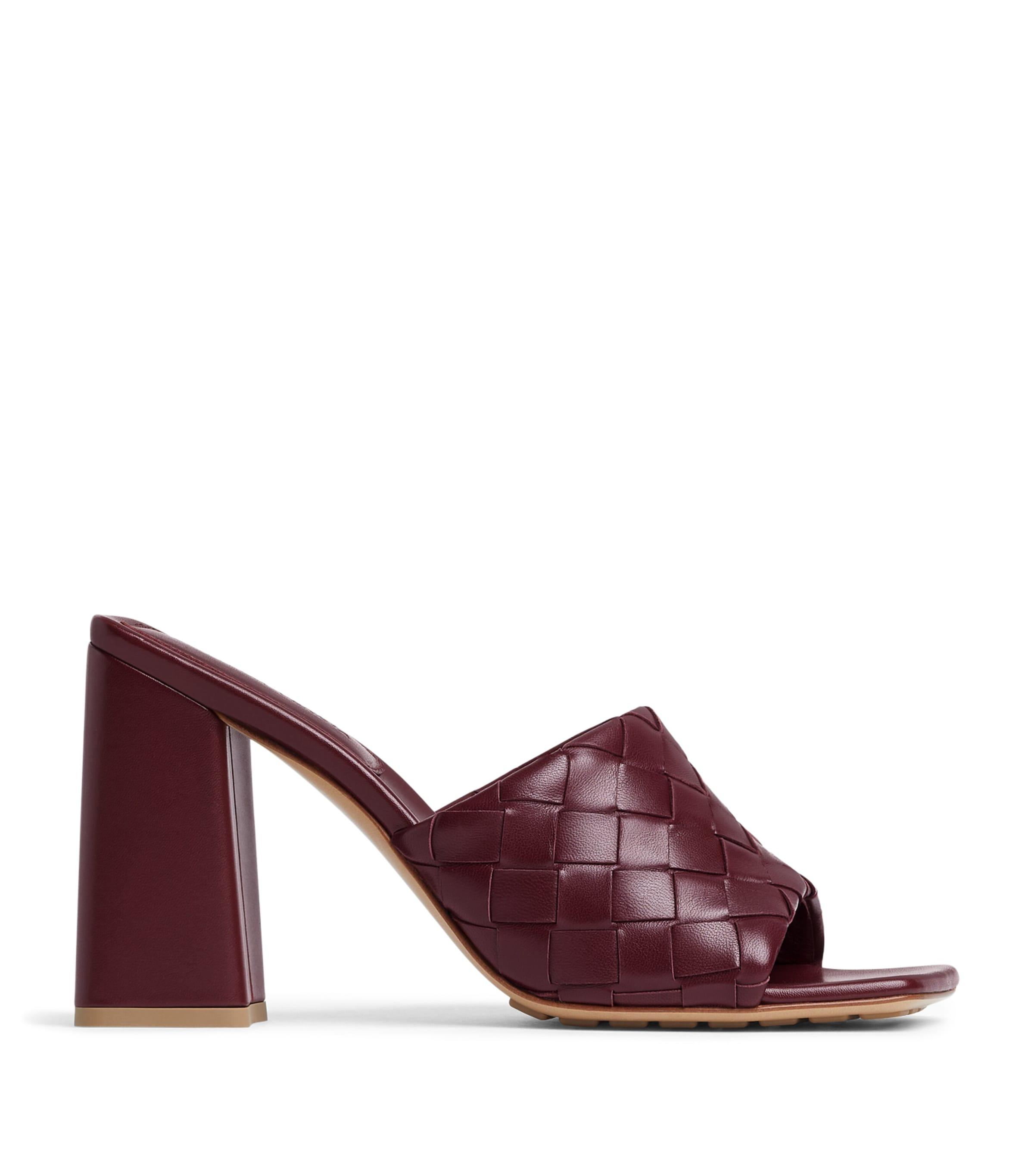 Bottega Veneta Lambskin Intrecciato Heeled Mules 85 by BOTTEGA VENETA