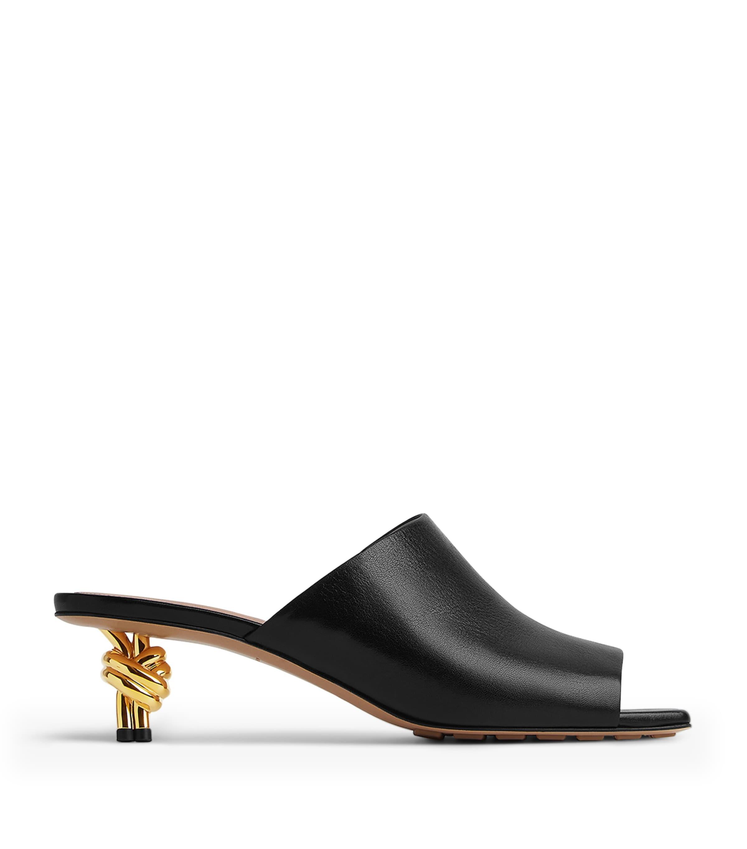 Bottega Veneta Lambskin Knot Mules 45 by BOTTEGA VENETA