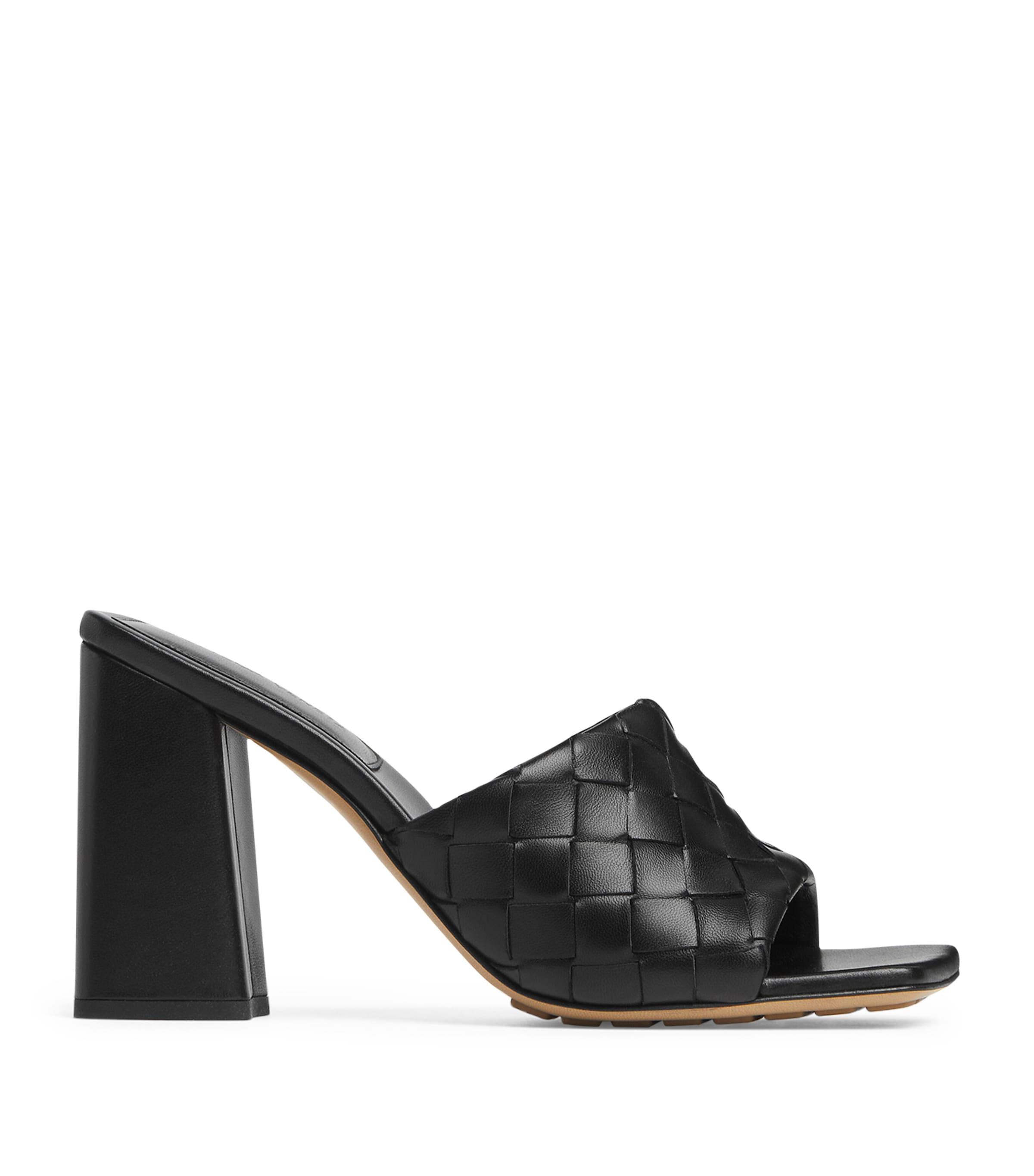 Bottega Veneta Lambskin Parco Heeled Mules 90 by BOTTEGA VENETA