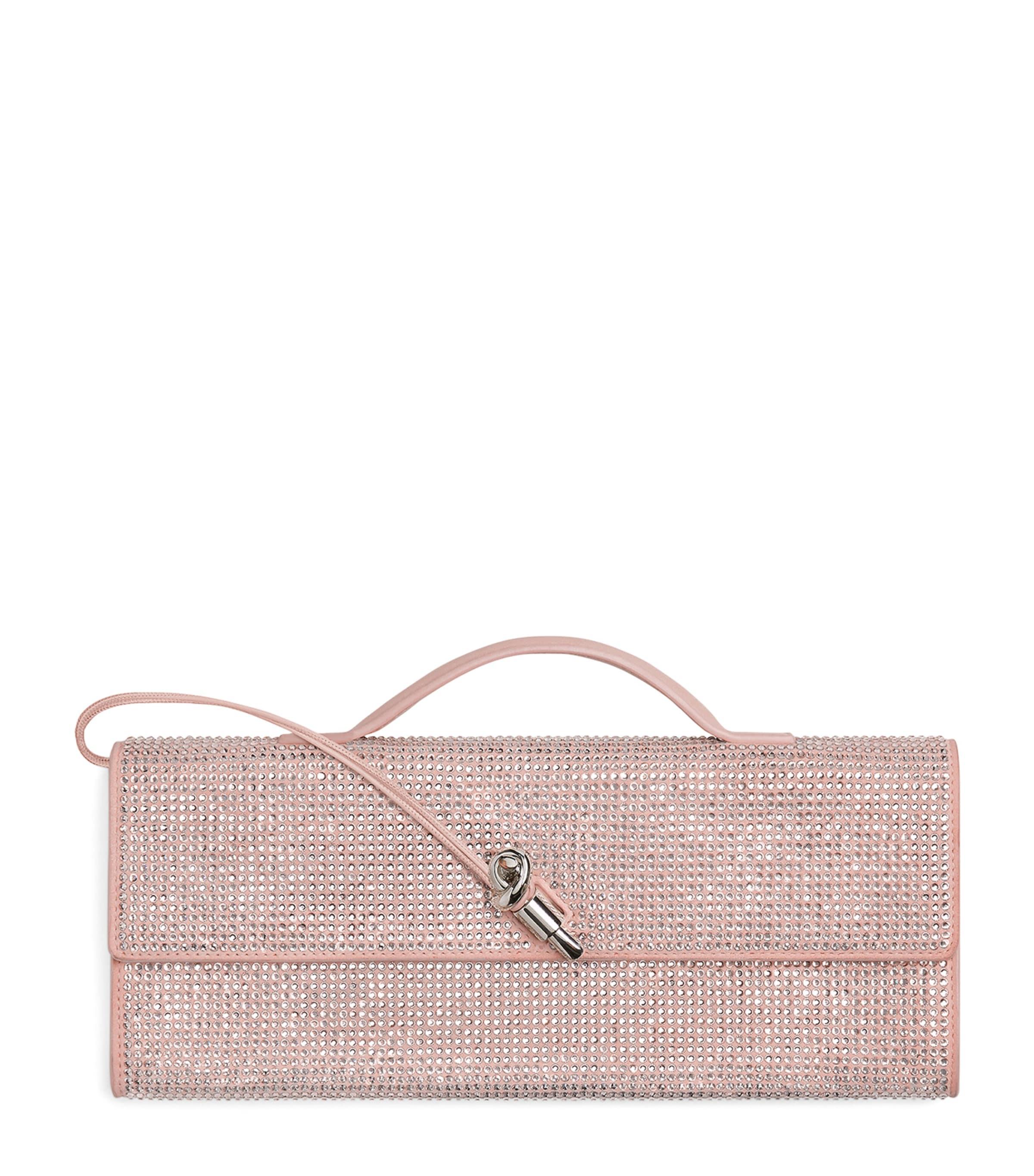 Bottega Veneta Leather Crystal-Embellished Andiamo Clutch Bag by BOTTEGA VENETA
