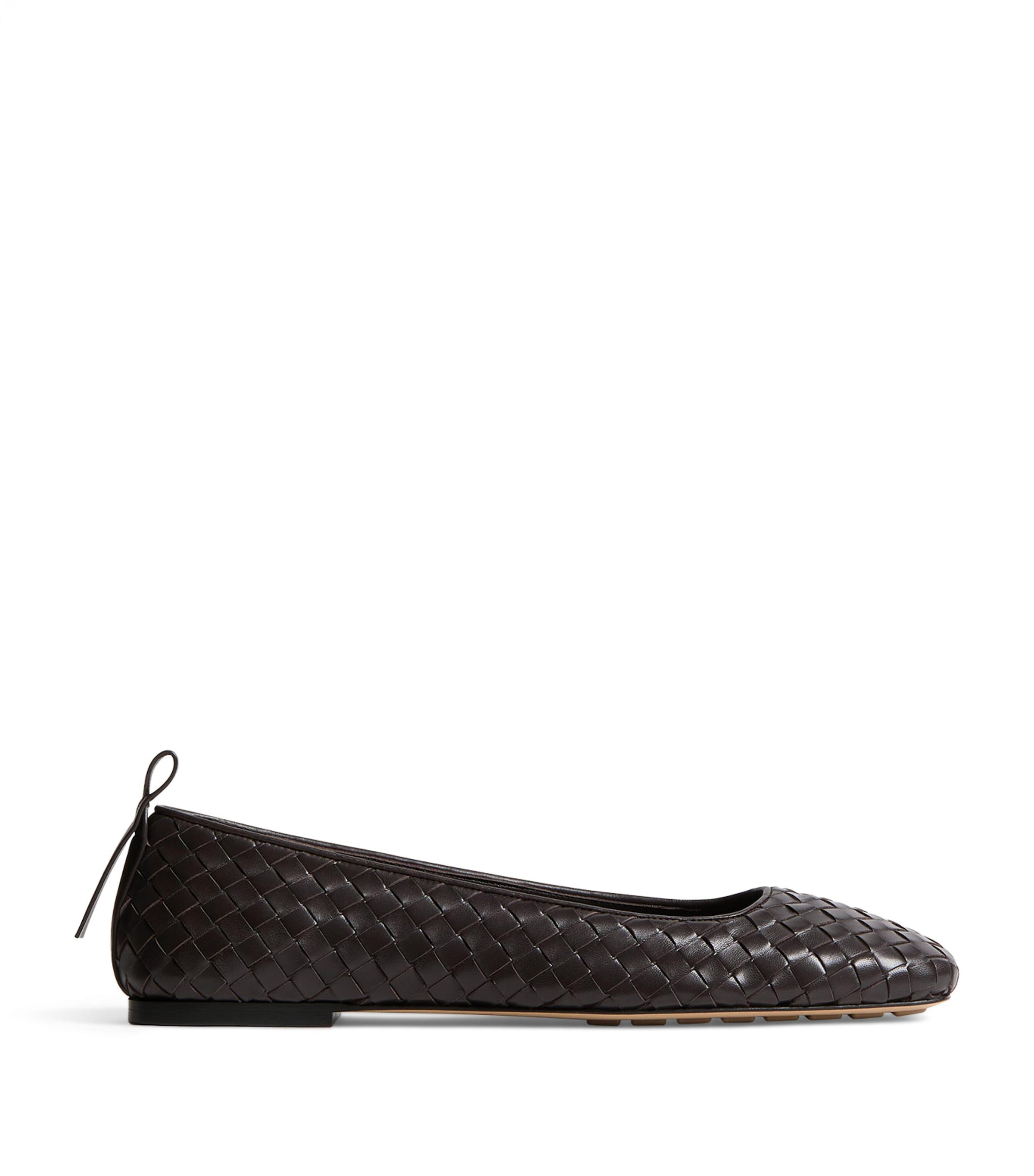 Bottega Veneta Leather Intrecciato Ballet Flats by BOTTEGA VENETA