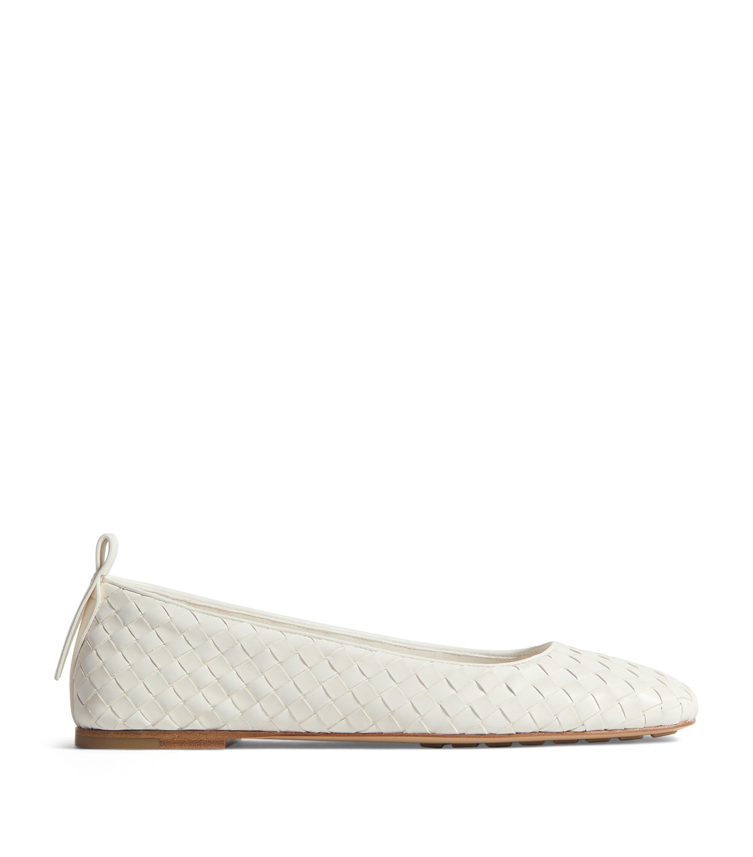 Bottega Veneta Leather Intrecciato Ballet Flats by BOTTEGA VENETA