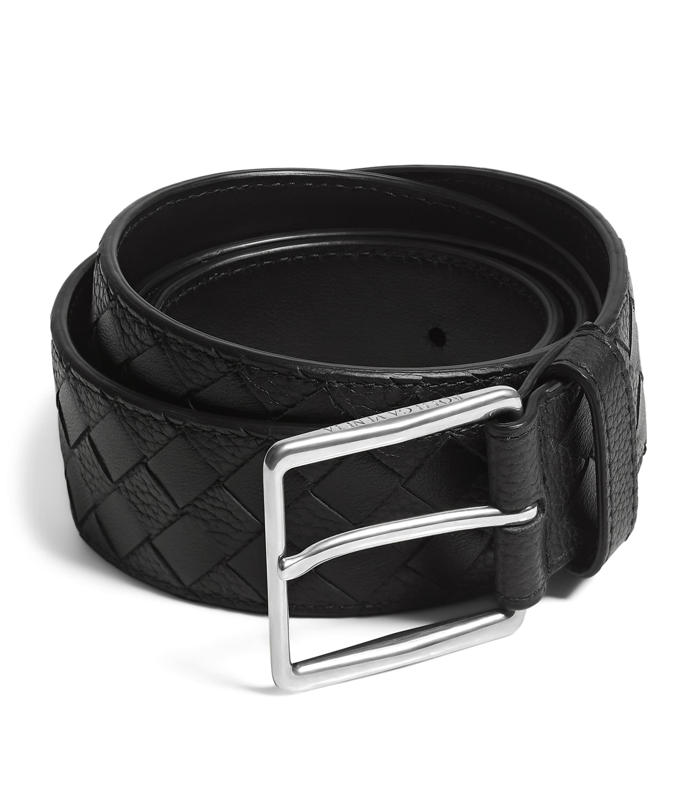 Bottega Veneta Leather Intrecciato Belt by BOTTEGA VENETA