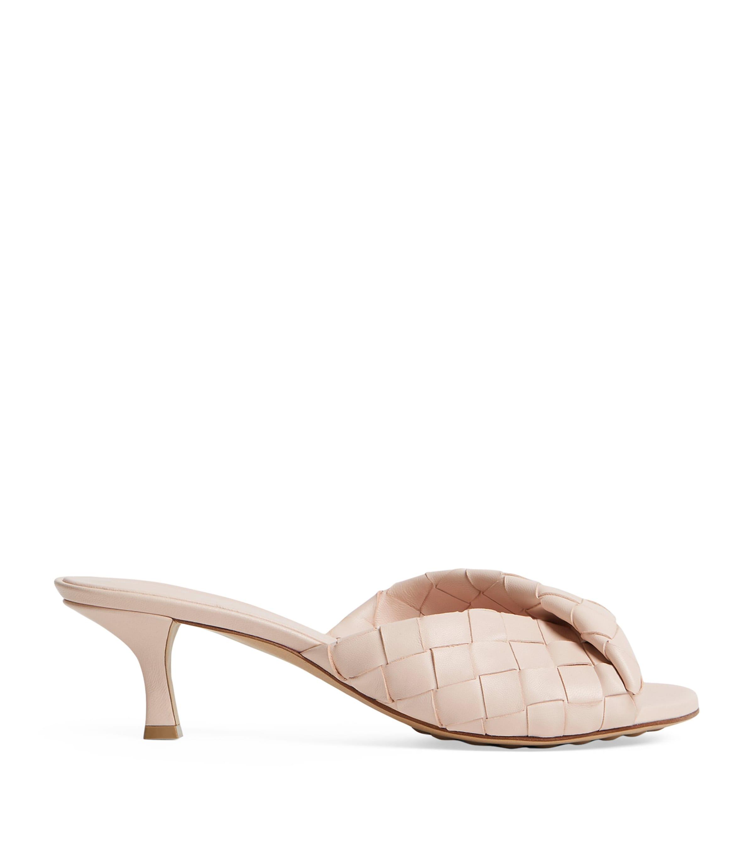 Bottega Veneta Leather Intrecciato Blink Mules 50 by BOTTEGA VENETA