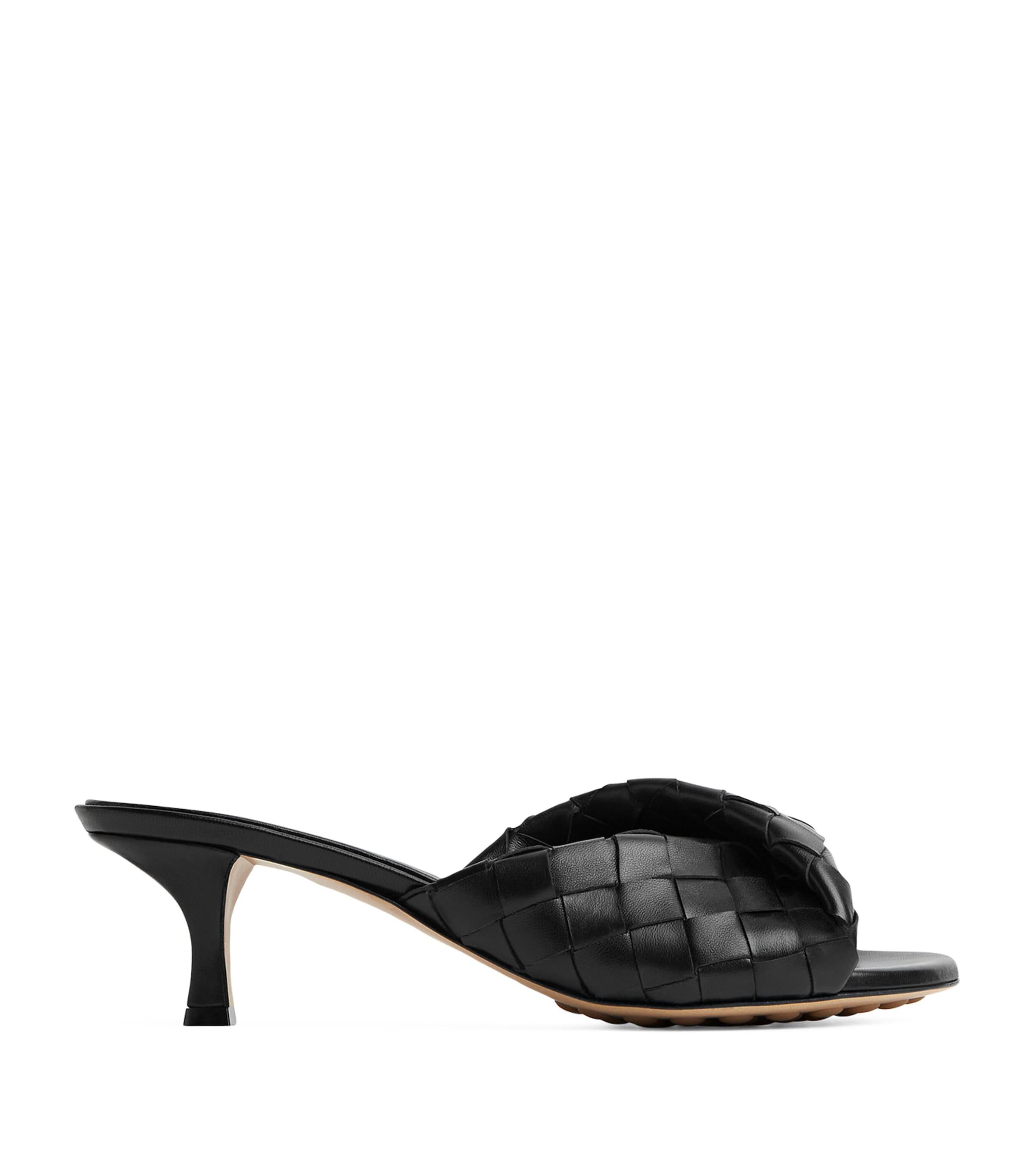 Bottega Veneta Leather Intrecciato Blink Mules 50 by BOTTEGA VENETA