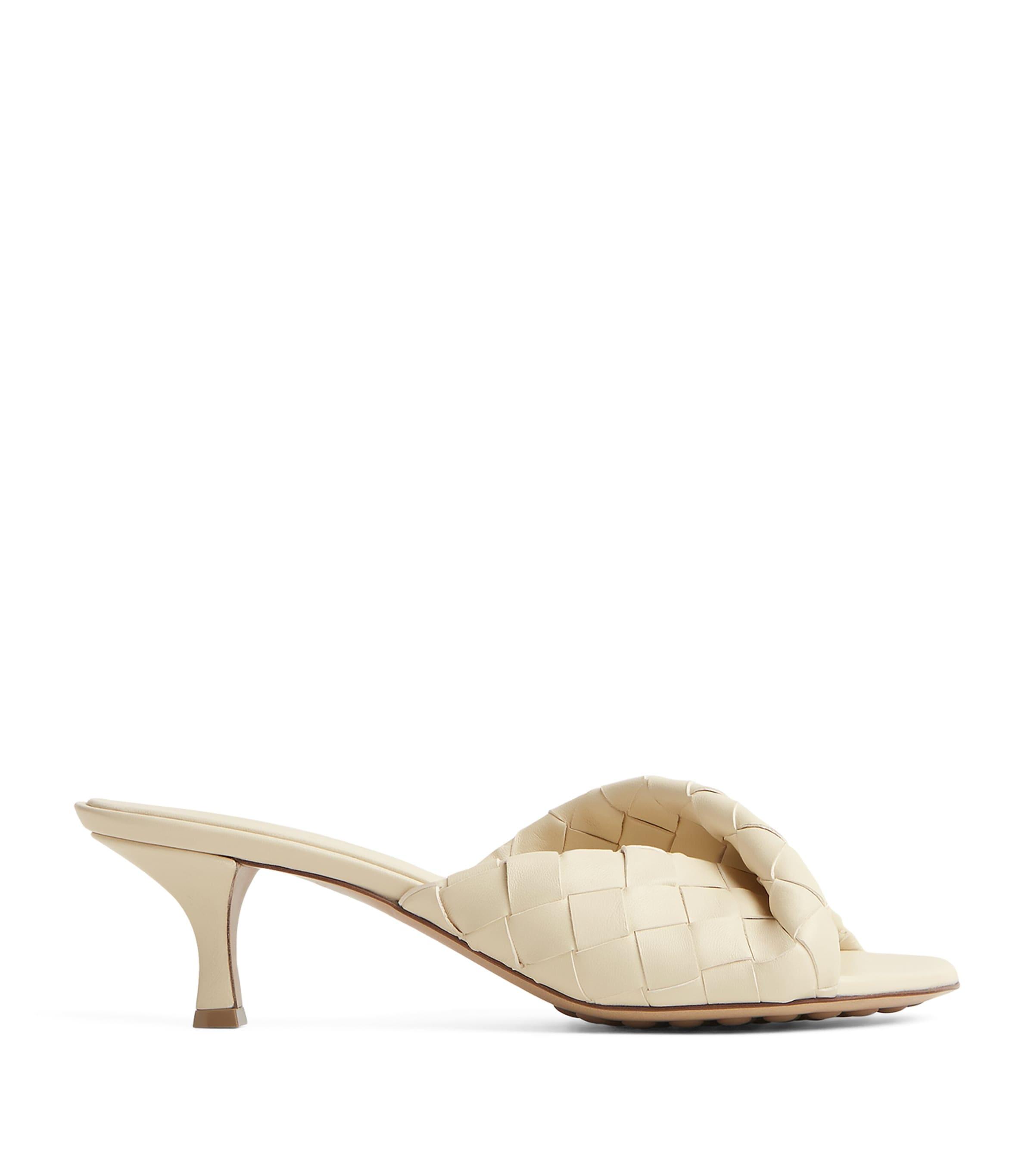 Bottega Veneta Leather Intrecciato Blink Mules 50 by BOTTEGA VENETA