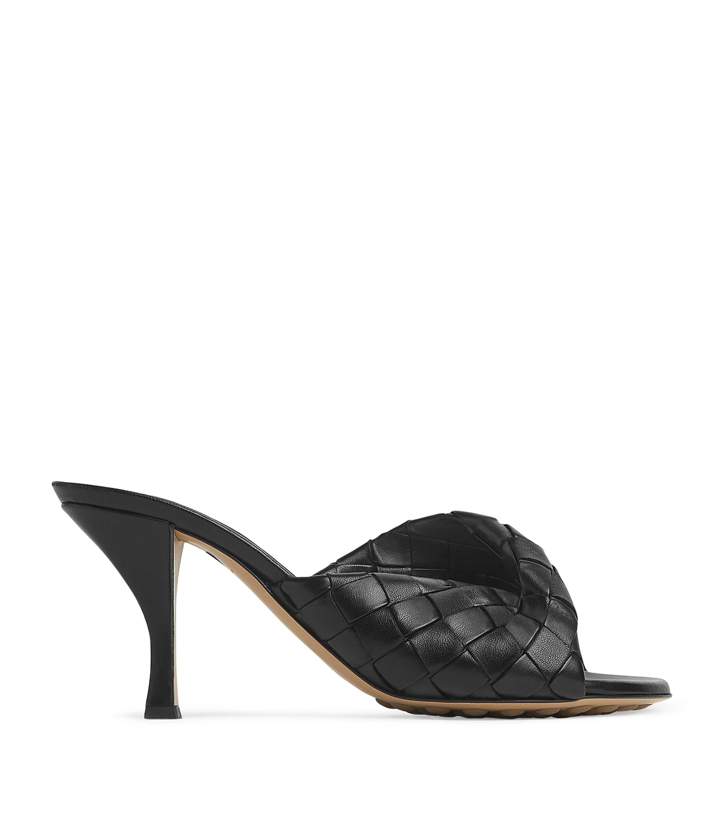 Bottega Veneta Leather Intrecciato Blink Mules 80 by BOTTEGA VENETA