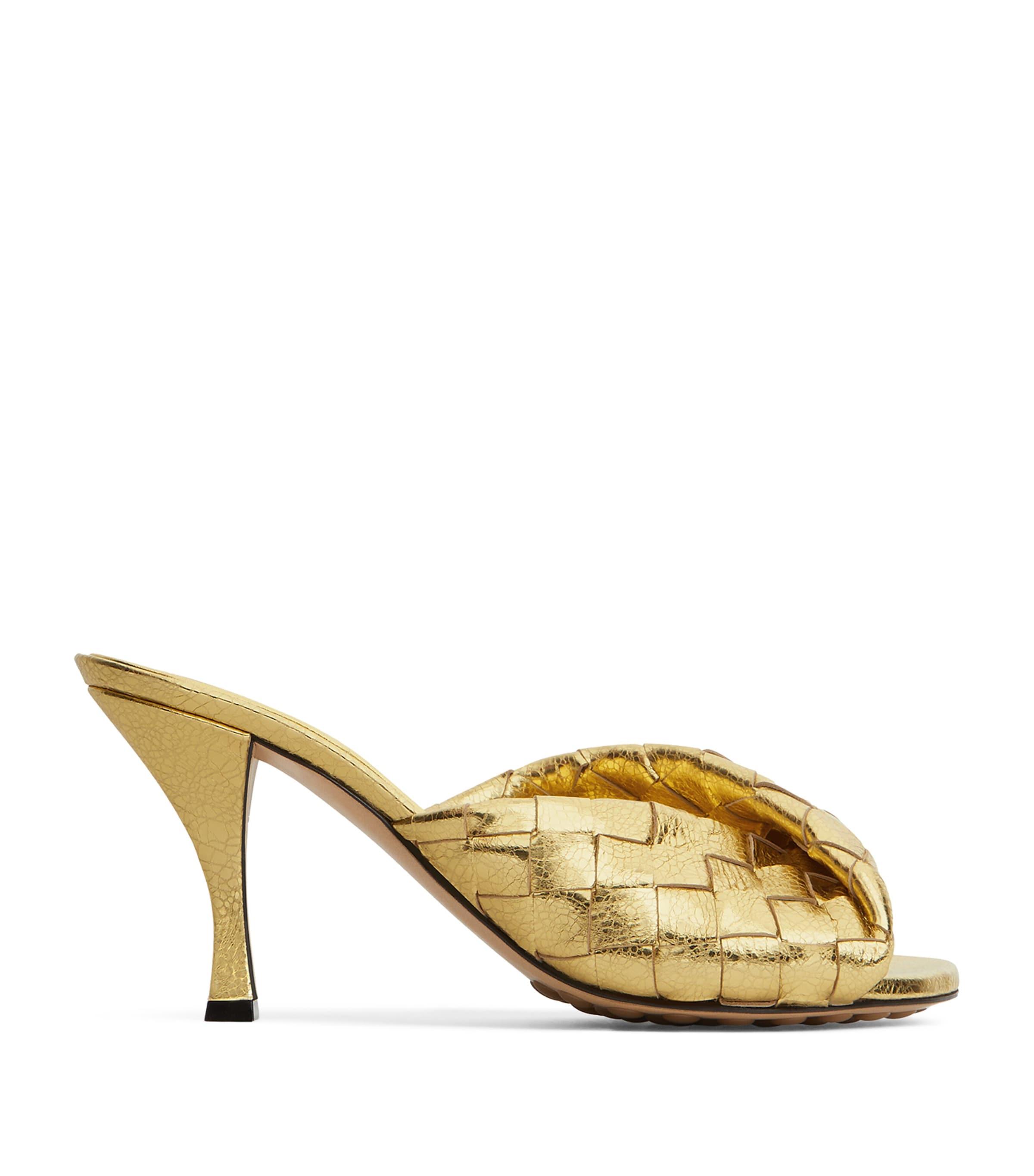 Bottega Veneta Leather Intrecciato Blink Mules 80 by BOTTEGA VENETA