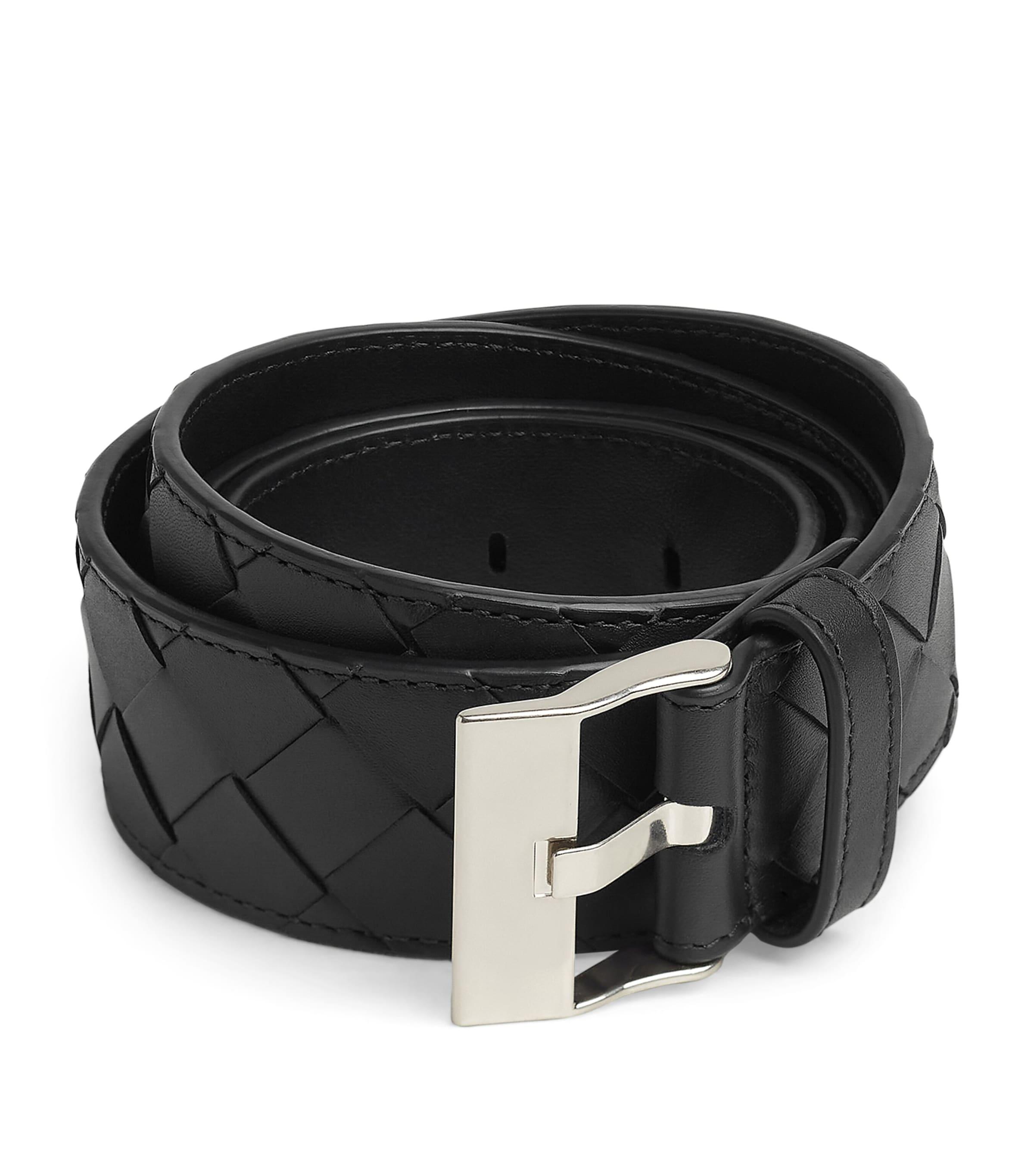 Bottega Veneta Leather Intrecciato Watch Buckle Belt by BOTTEGA VENETA