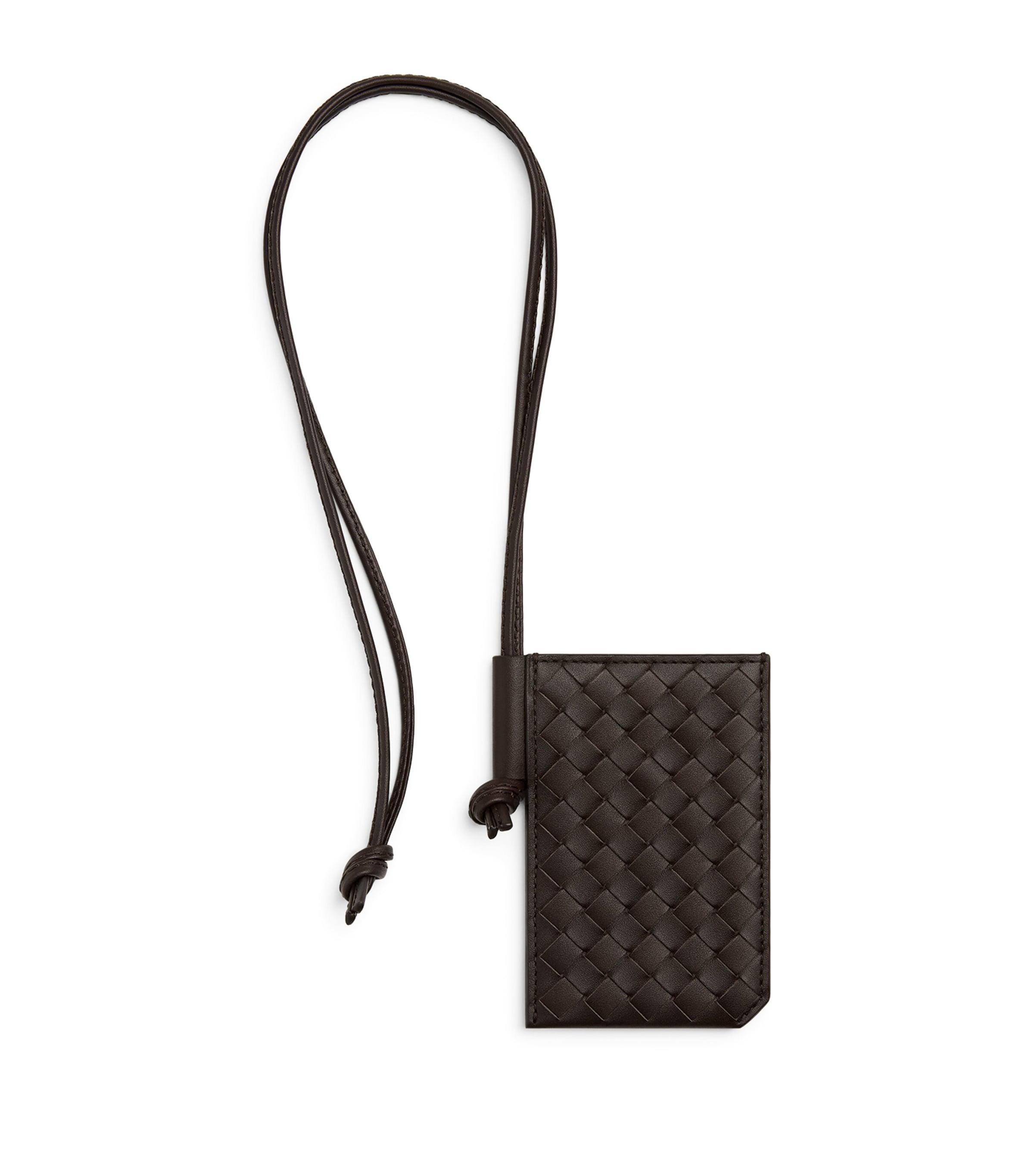 Bottega Veneta Leather Intreccio Badge Holder by BOTTEGA VENETA