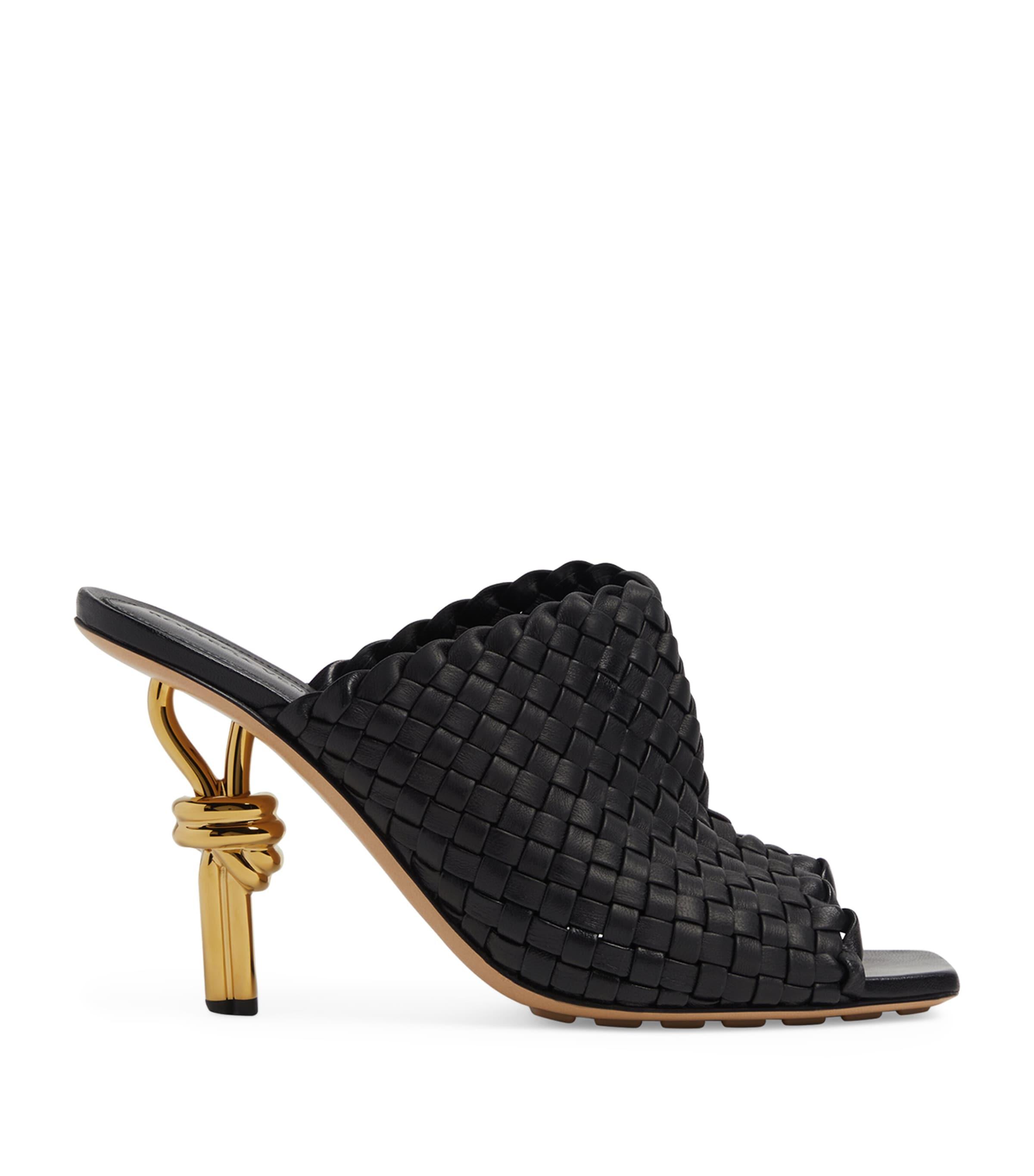 Bottega Veneta Leather Intreccio Knot Mules 90 by BOTTEGA VENETA