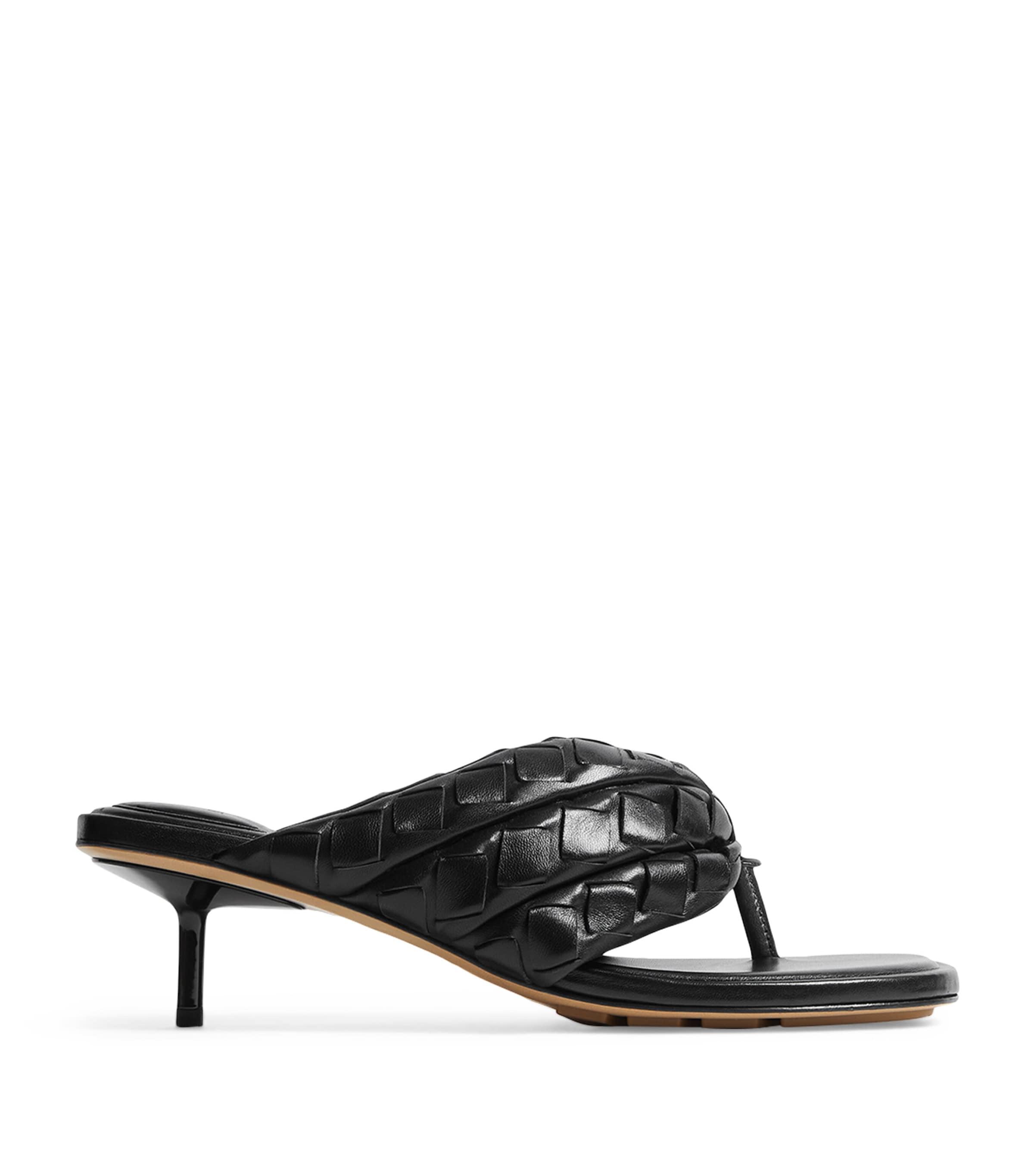 Bottega Veneta Leather Kitten Heel Sandals 50 by BOTTEGA VENETA