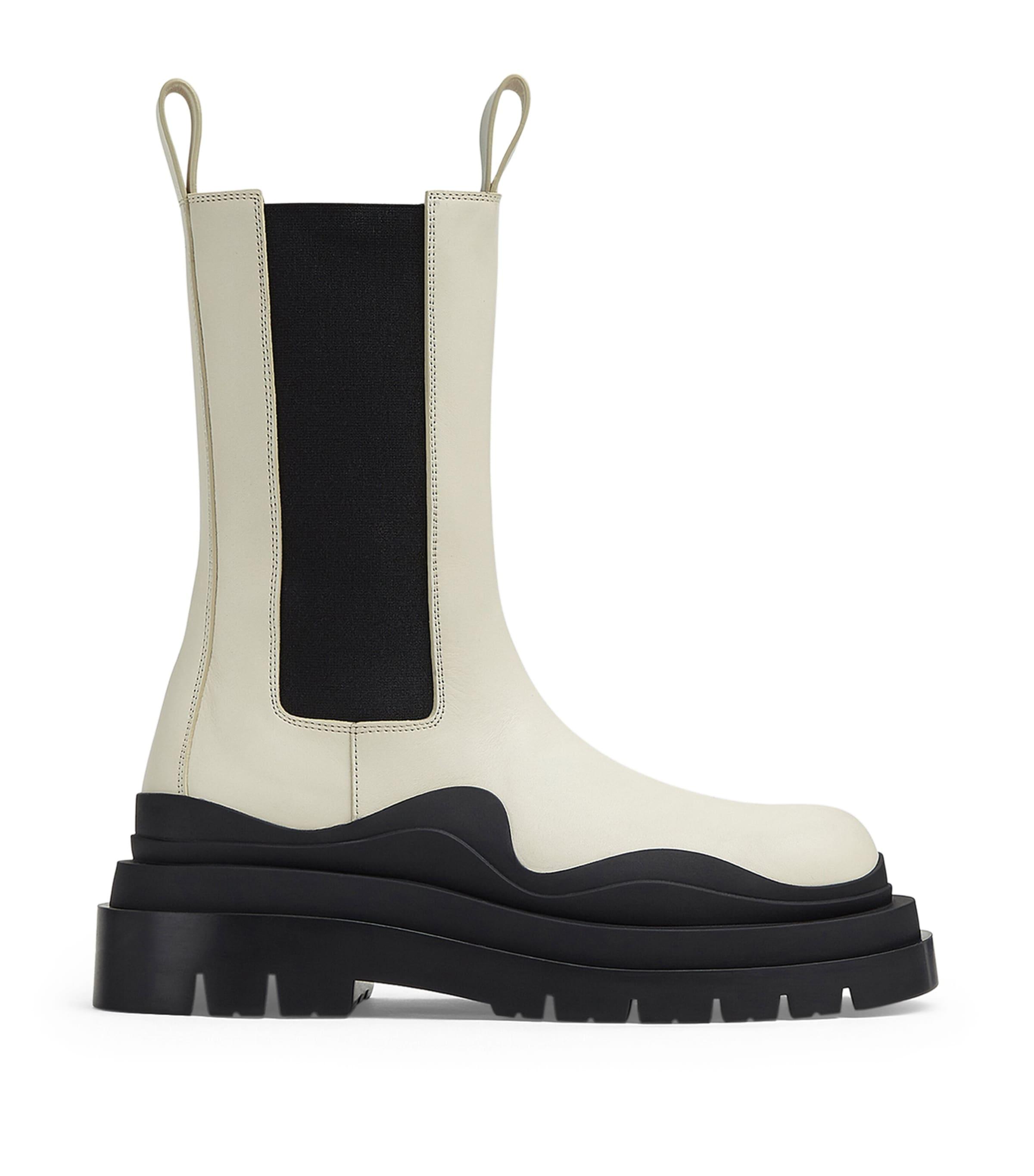 Bottega Veneta Leather Tire Chelsea Boots by BOTTEGA VENETA