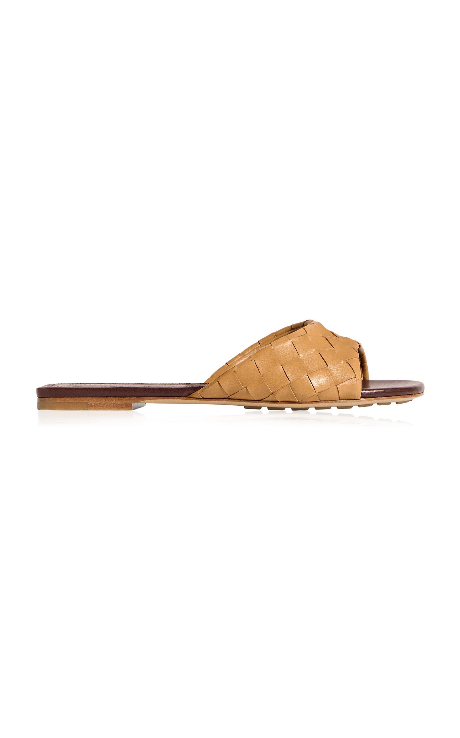 Bottega Veneta Livia Flat Intrecciato Leather Sandals - Moda Operandi by BOTTEGA VENETA