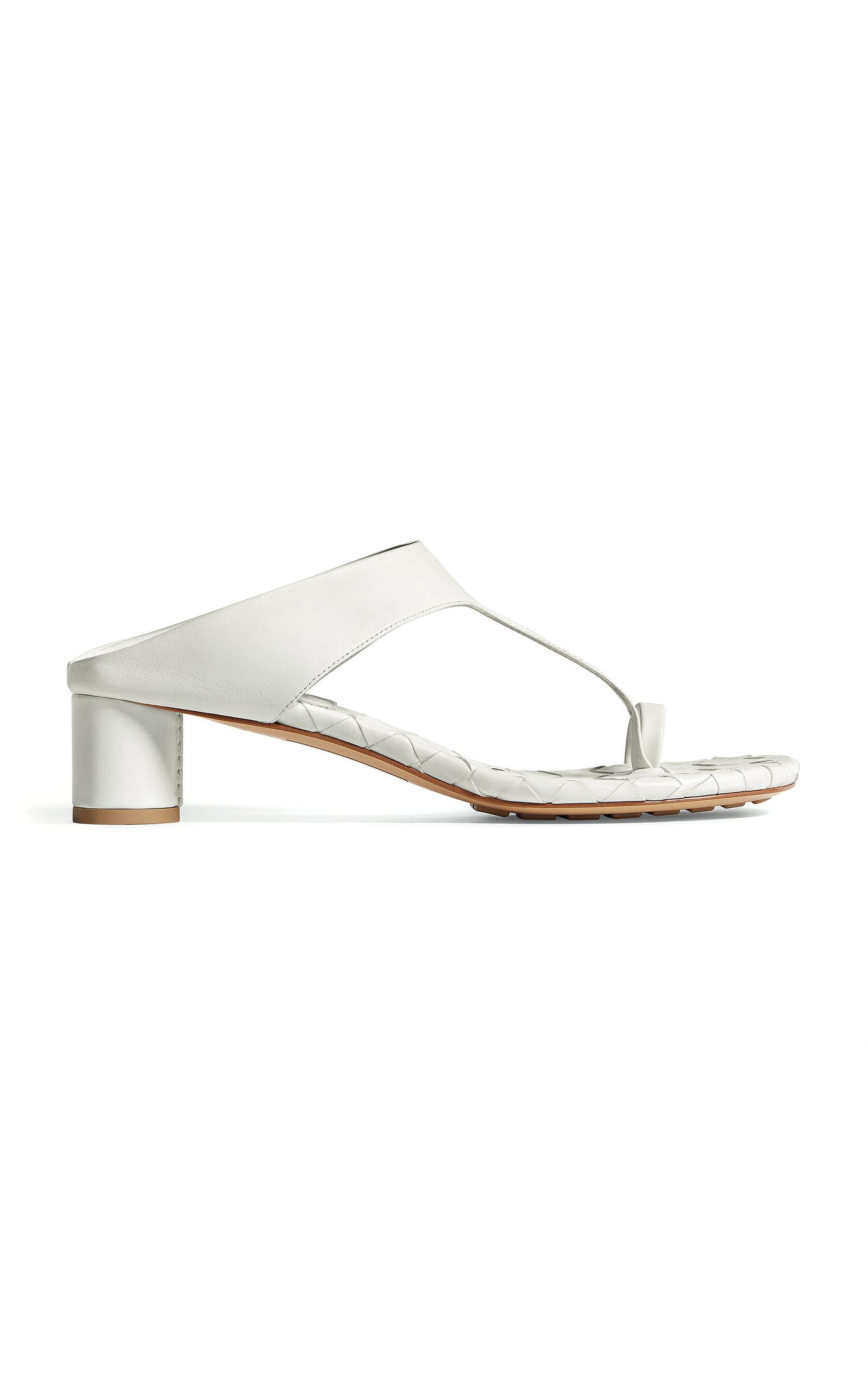 Bottega Veneta Livia Kitten Heel Leather Sandals - Moda Operandi by BOTTEGA VENETA