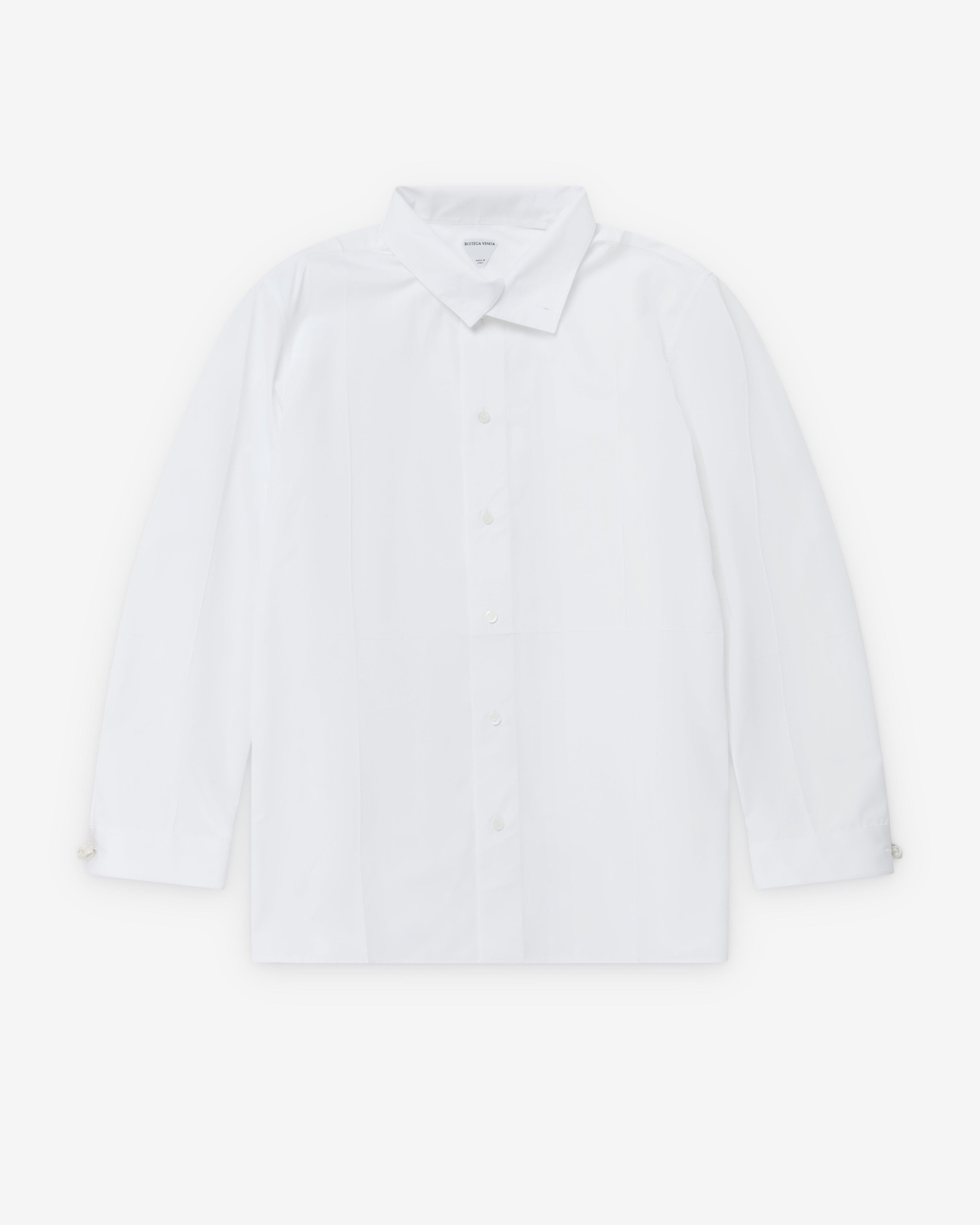 Bottega Veneta  - Men's Cotton Poplin High Neck Shirt - (White) by BOTTEGA VENETA