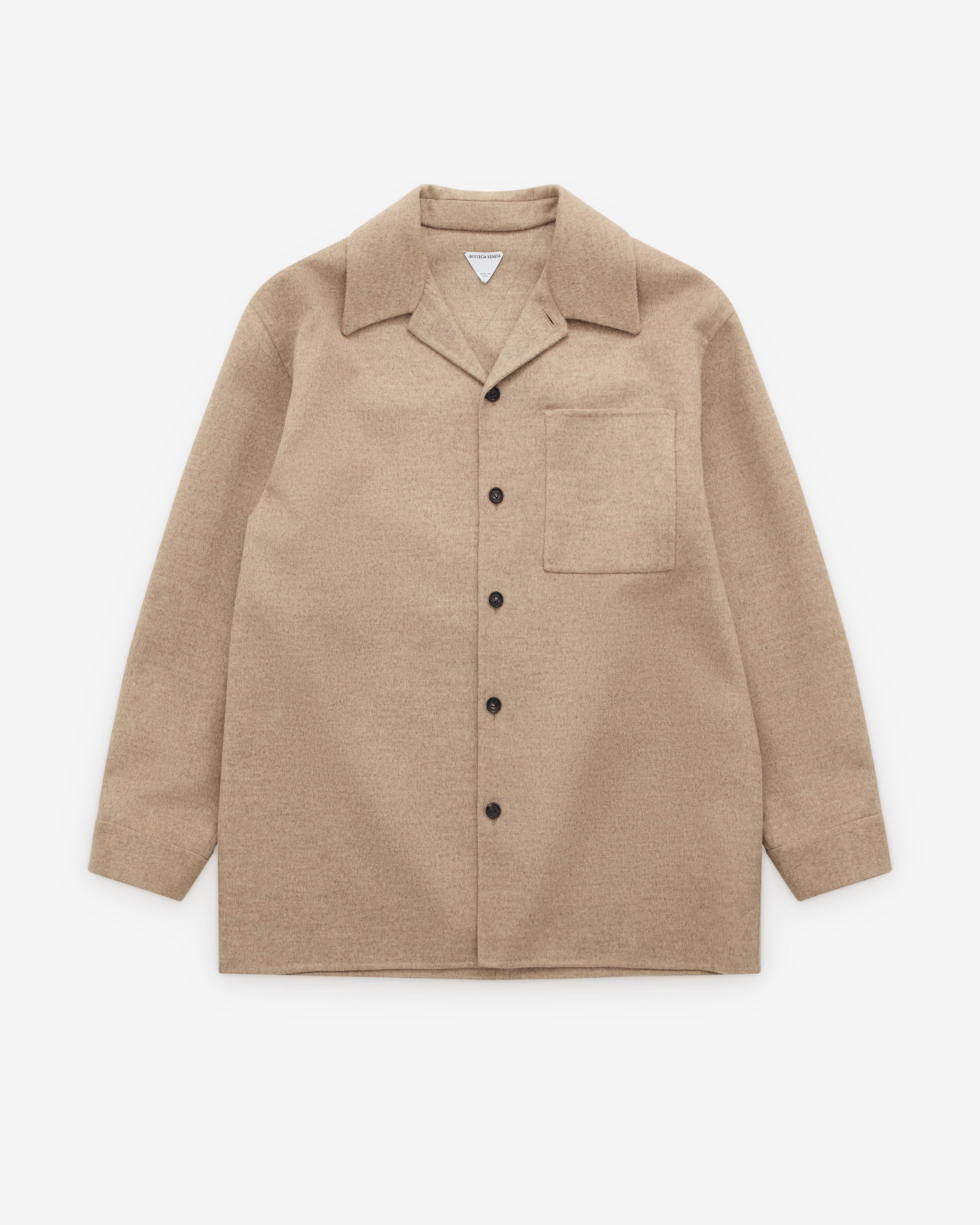Bottega Veneta - Men’s Wool And Cashmere Overshirt - (Sandshell Melange) by BOTTEGA VENETA