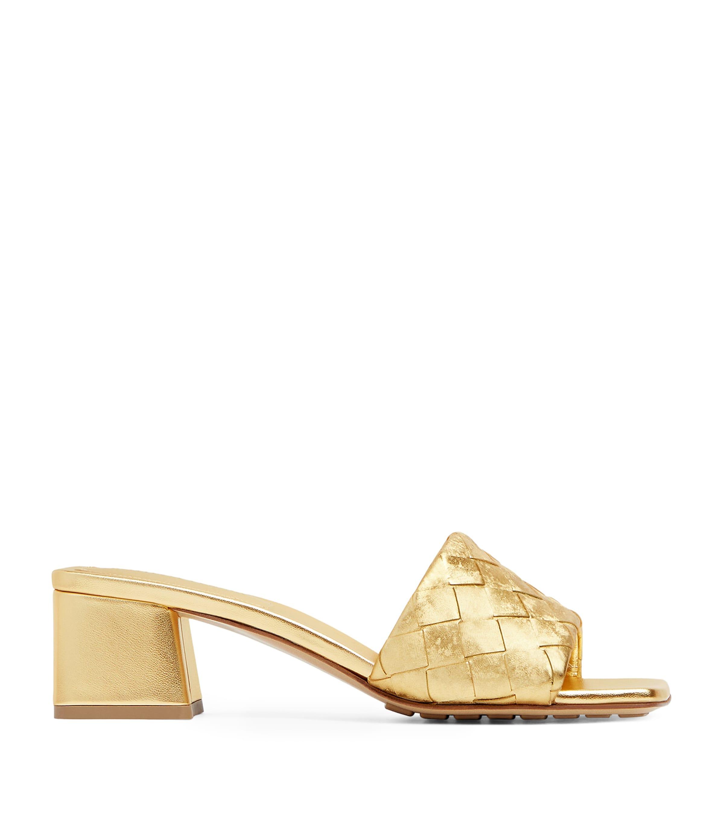 Bottega Veneta Metallic Leather Parco Mules 45 by BOTTEGA VENETA