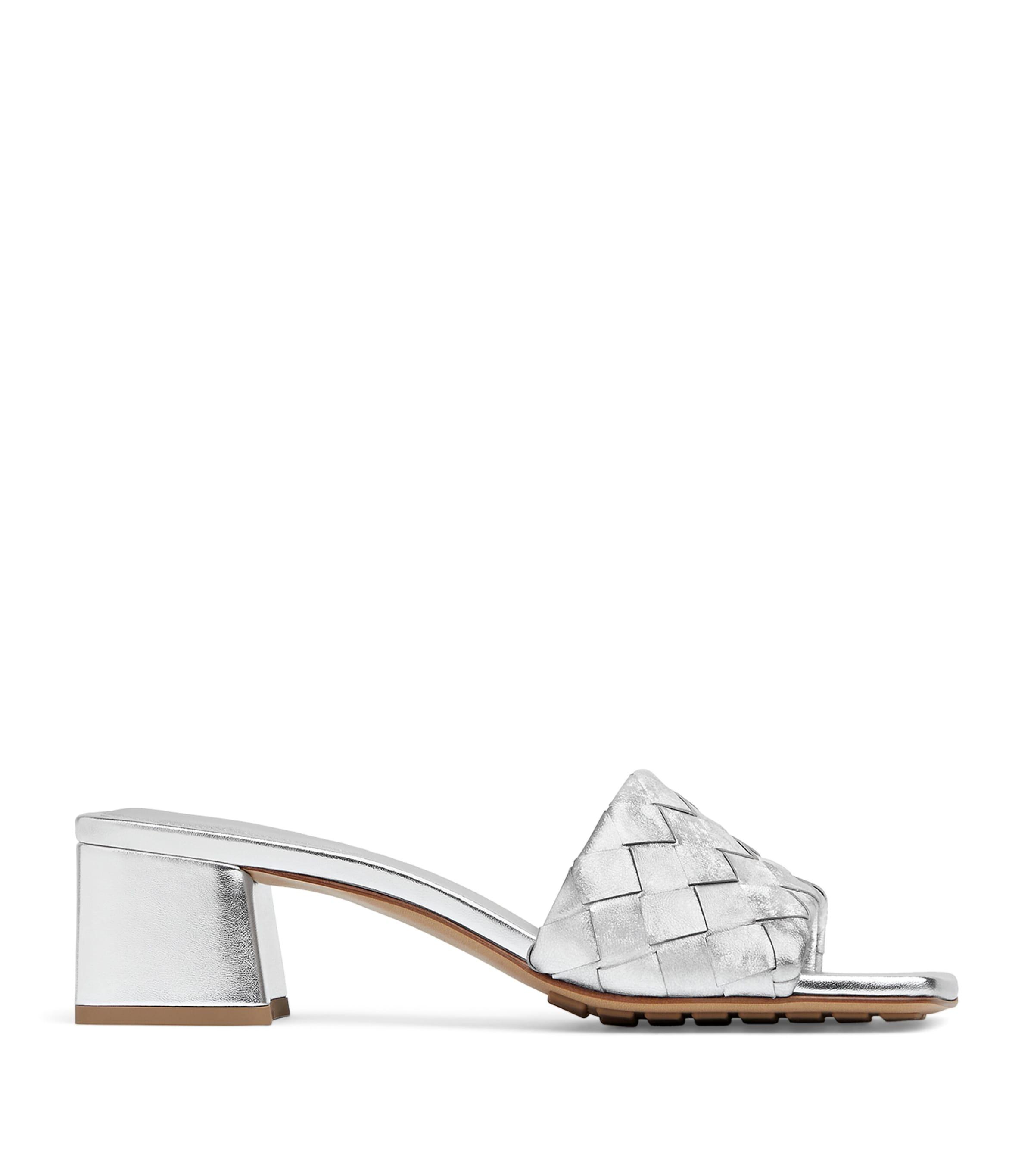 Bottega Veneta Metallic Leather Parco Mules 45 by BOTTEGA VENETA