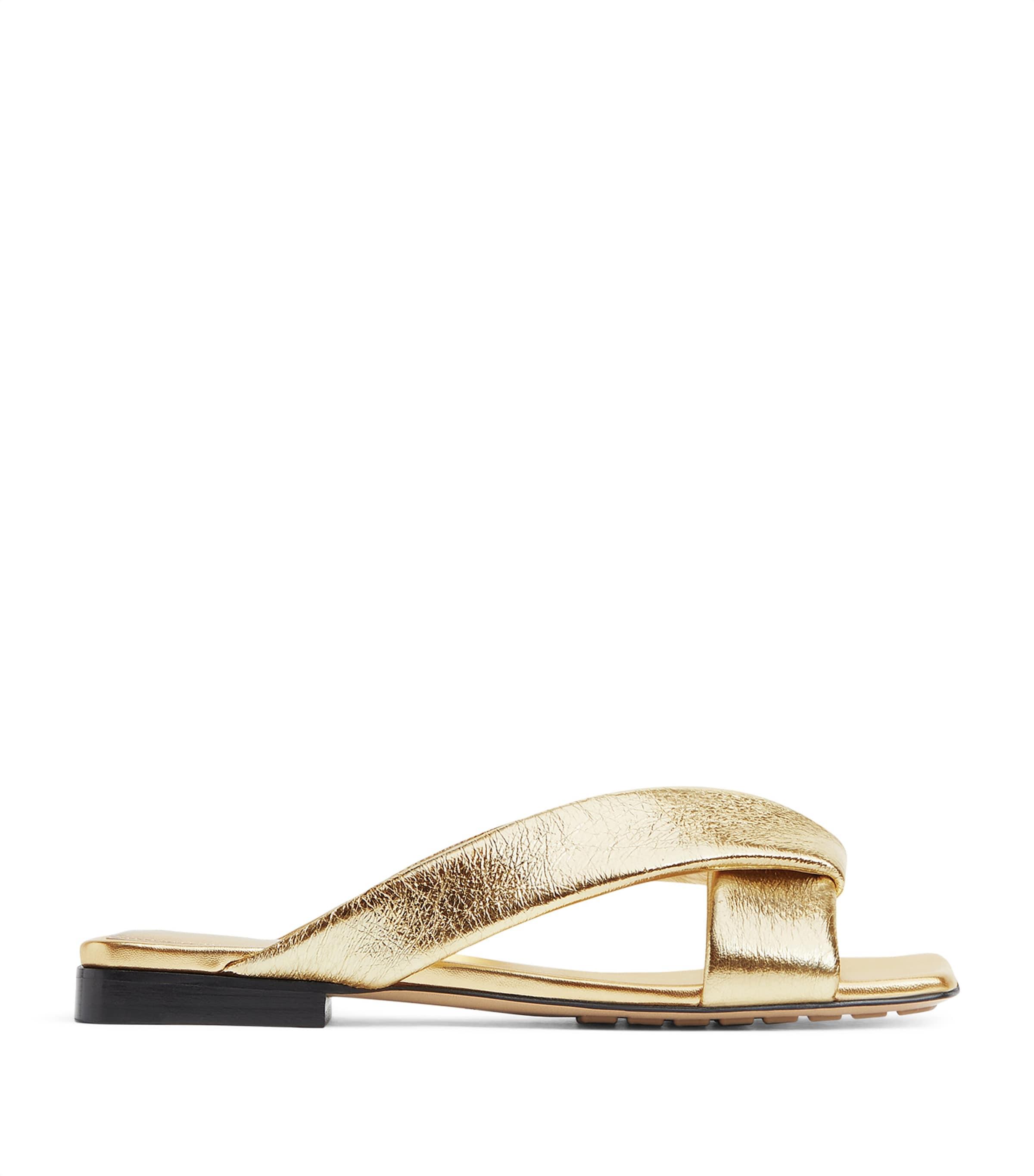 Bottega Veneta Metallic Leather Riva Mules by BOTTEGA VENETA