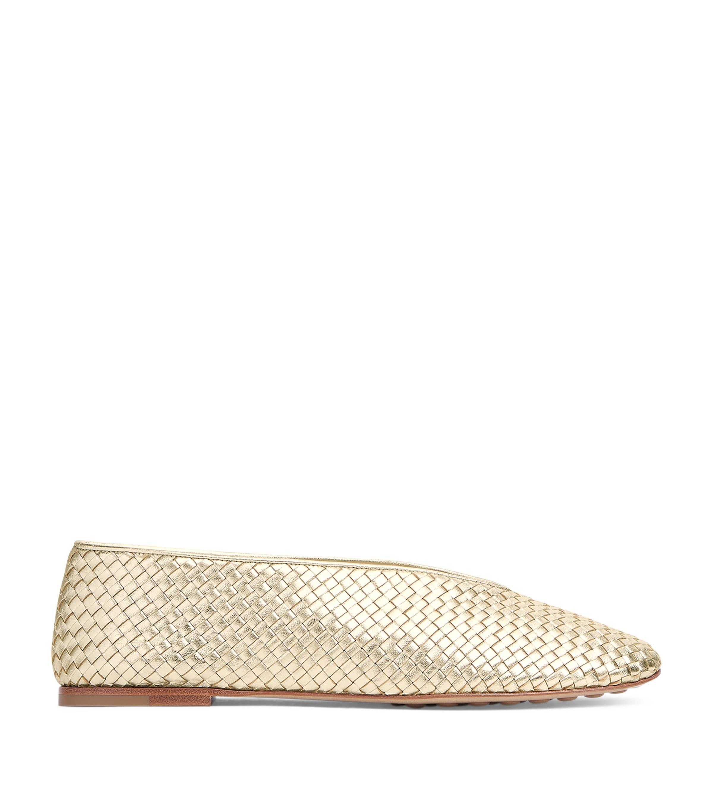 Bottega Veneta Metallic Leather Rosa Ballet Flats by BOTTEGA VENETA