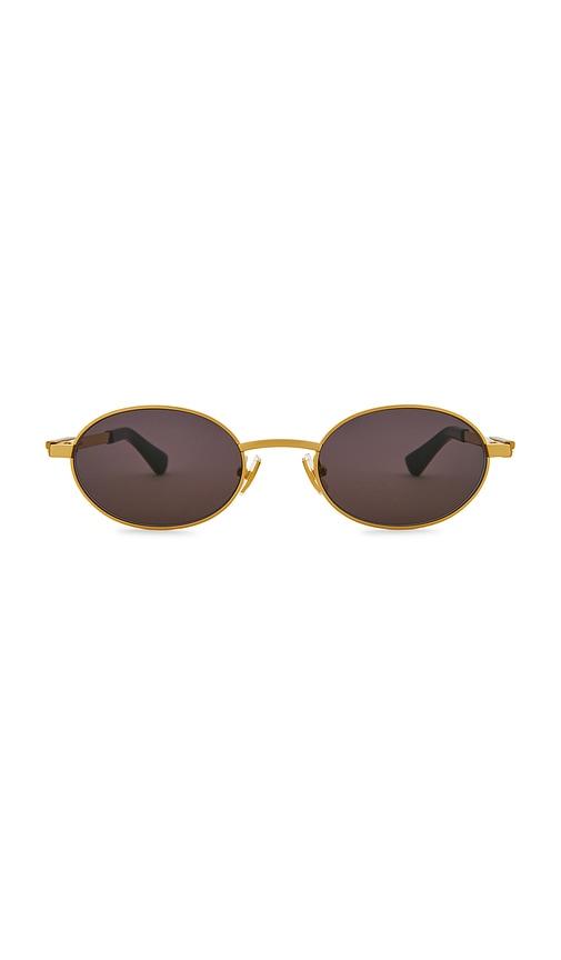 Bottega Veneta Oval Sunglasses in Metallic Gold by BOTTEGA VENETA