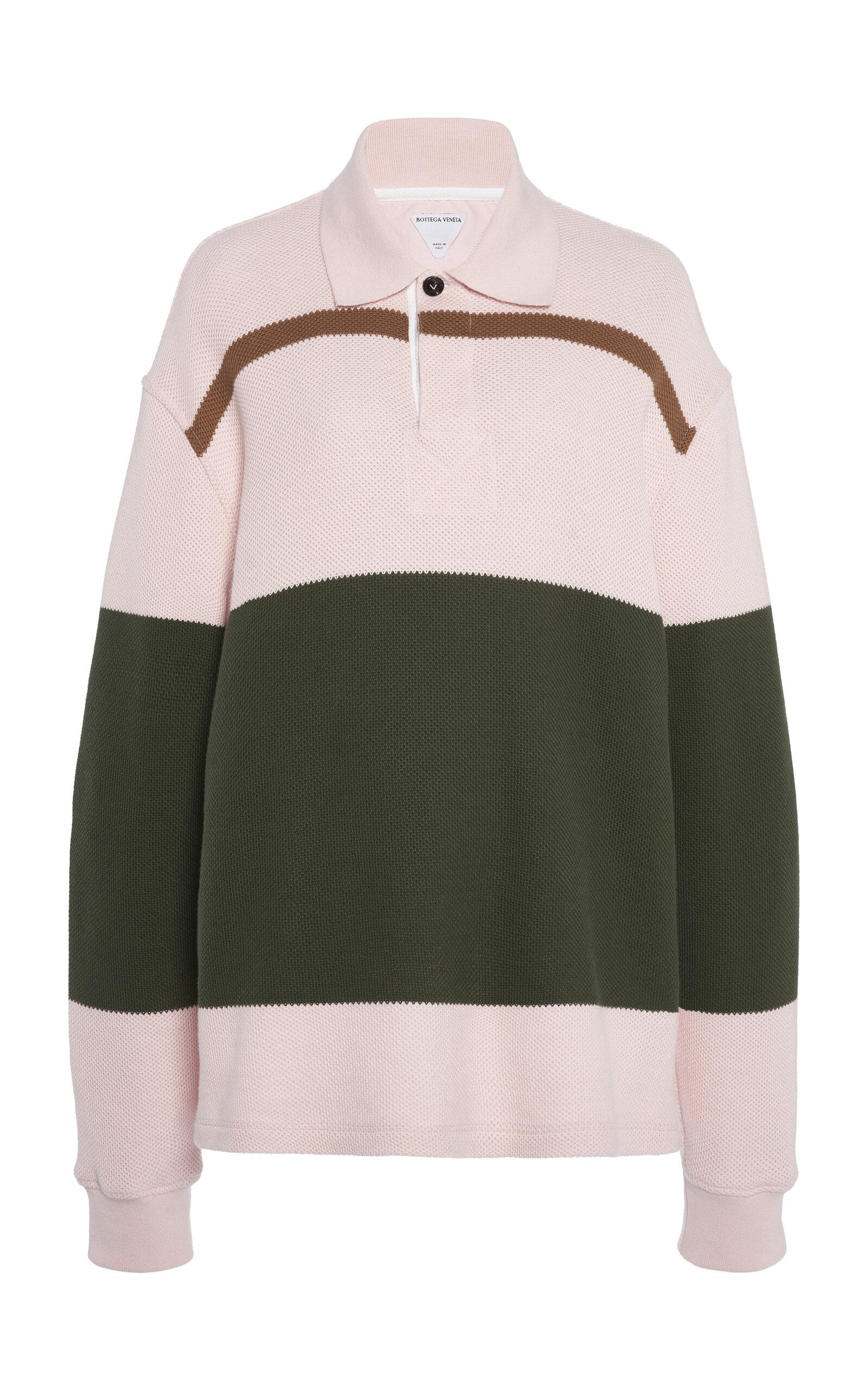 Bottega Veneta Pique-Striped Cotton Polo Sweater - Moda Operandi by BOTTEGA VENETA