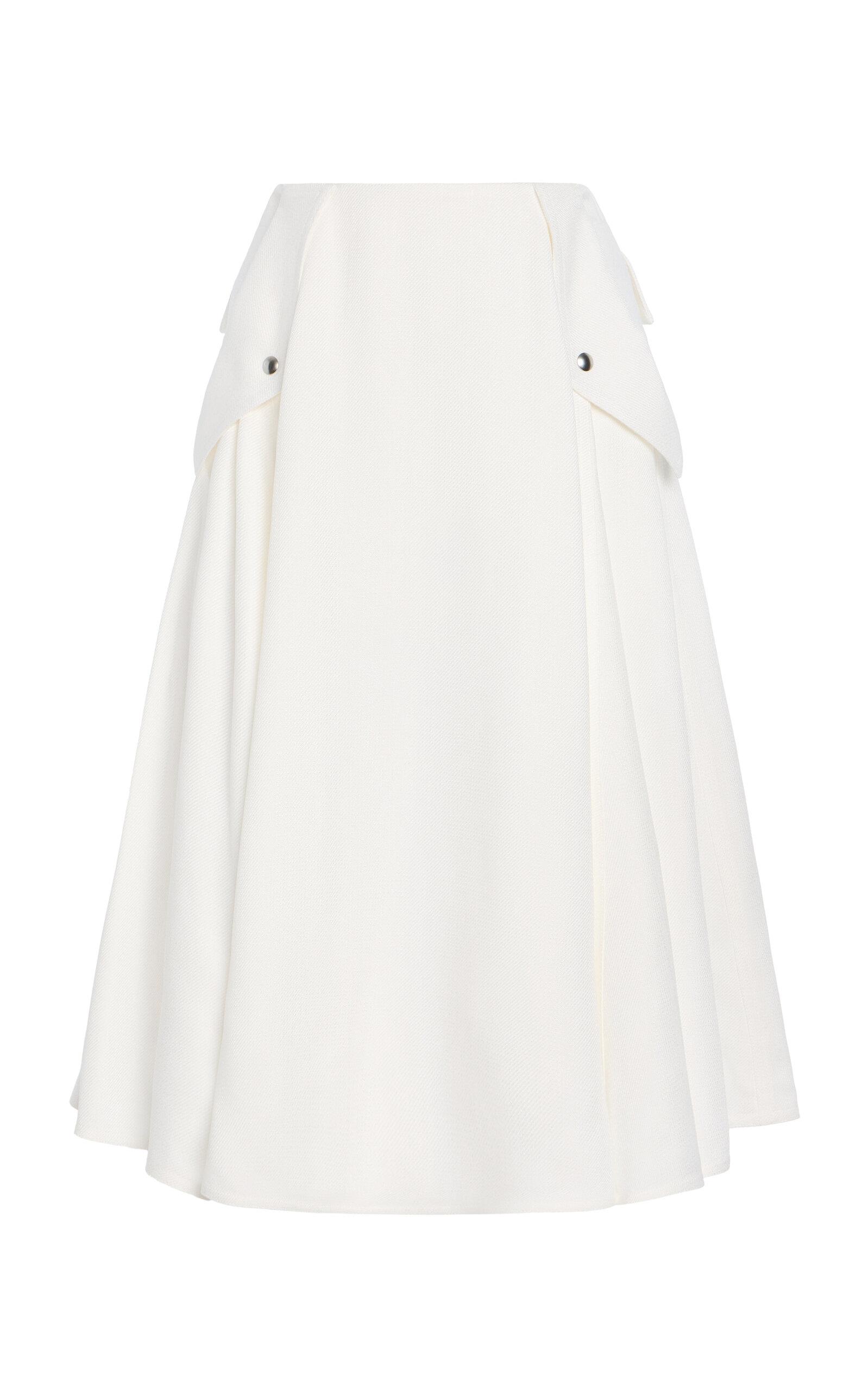 Bottega Veneta Pleated Twill Midi Skirt - Moda Operandi by BOTTEGA VENETA