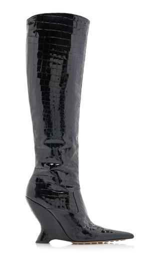 Bottega Veneta Punta Gloss Croc Leather Boots - Moda Operandi by BOTTEGA VENETA