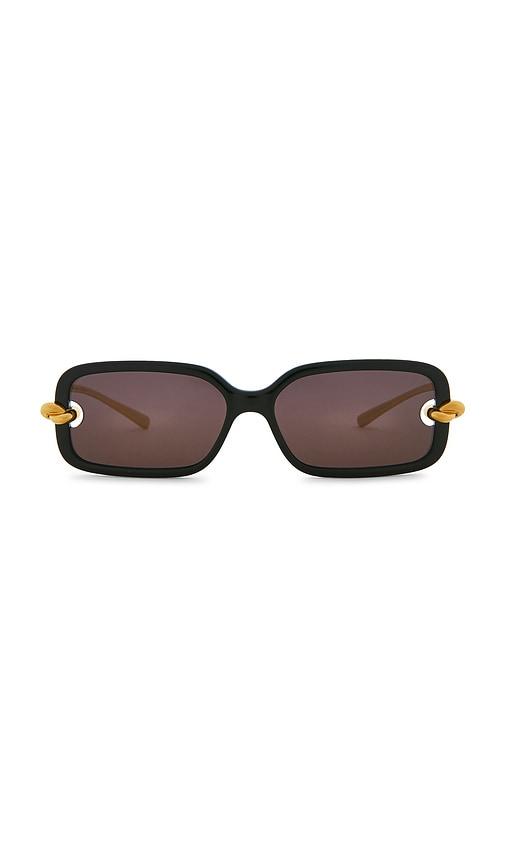 Bottega Veneta Rectangular Sunglasses in Black by BOTTEGA VENETA