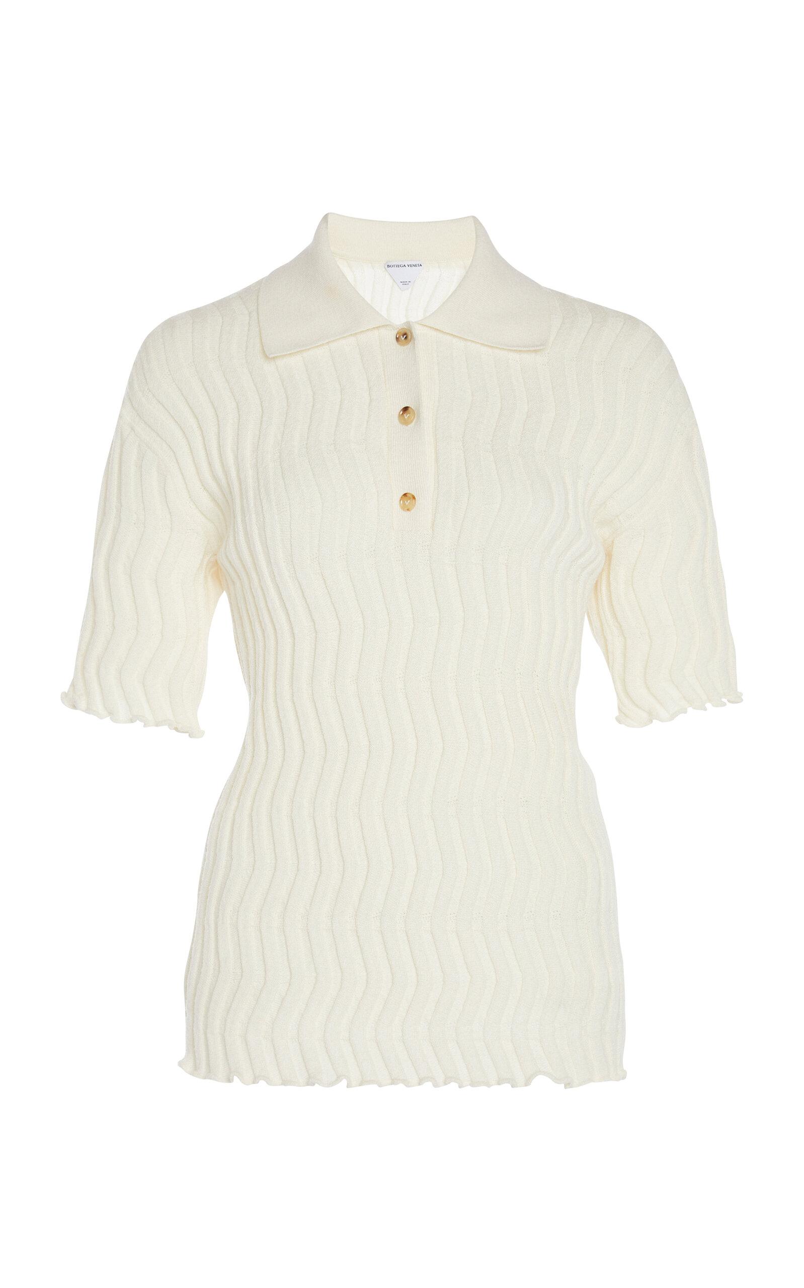 Bottega Veneta Ribbed-Knit Wool Polo Top - Moda Operandi by BOTTEGA VENETA
