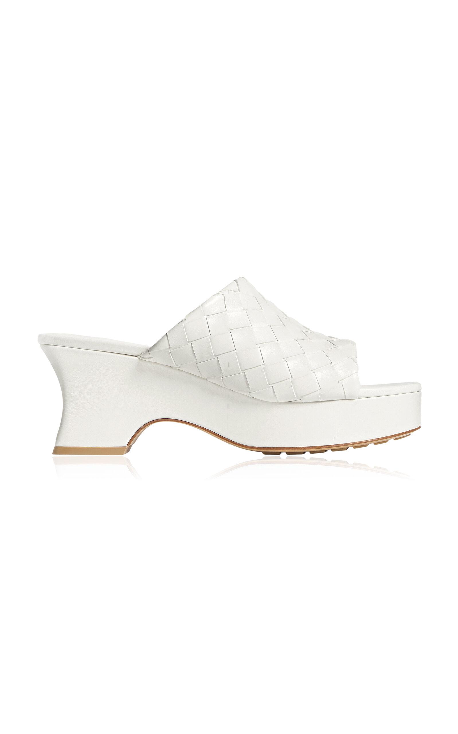 Bottega Veneta Rosita Kitten Wedge Leather Sandals - Moda Operandi by BOTTEGA VENETA