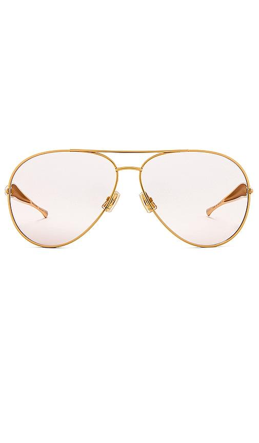 Bottega Veneta Sardine Aviator Sunglasses in Metallic Gold by BOTTEGA VENETA