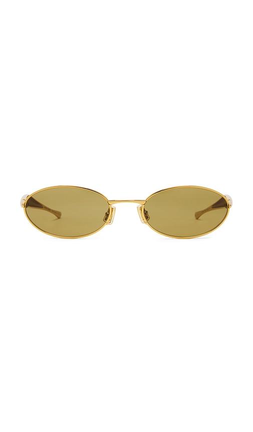 Bottega Veneta Sardine Sunglasses in Metallic Gold by BOTTEGA VENETA