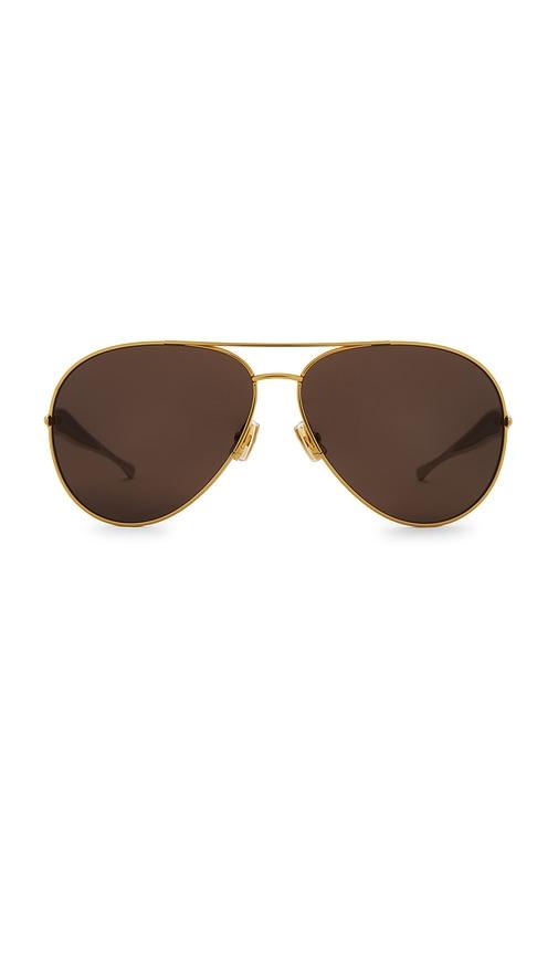 Bottega Veneta Sardine Sunglasses in Metallic Gold by BOTTEGA VENETA
