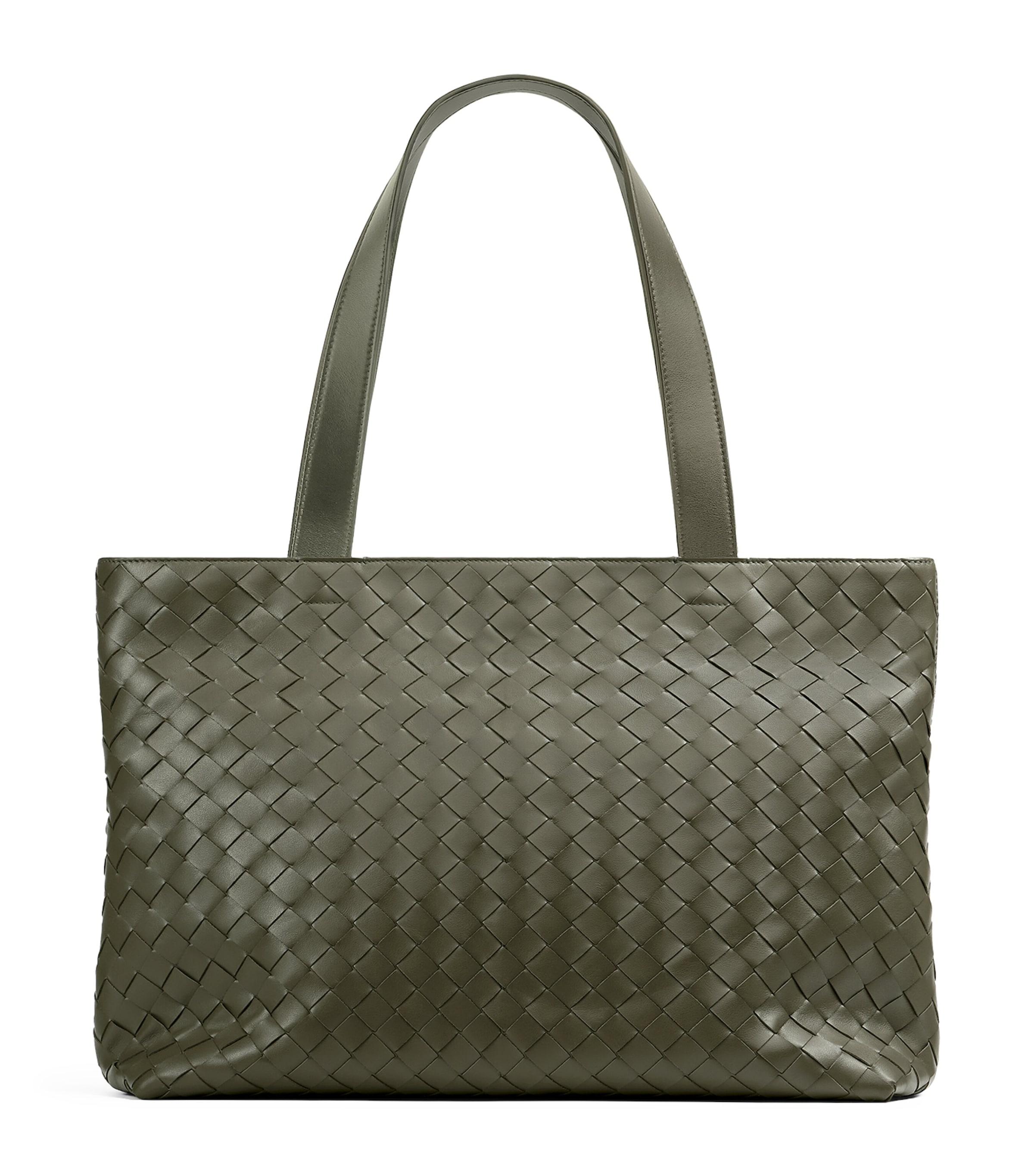 Bottega Veneta Small Leather Intrecciato Zipped Tote Bag by BOTTEGA VENETA