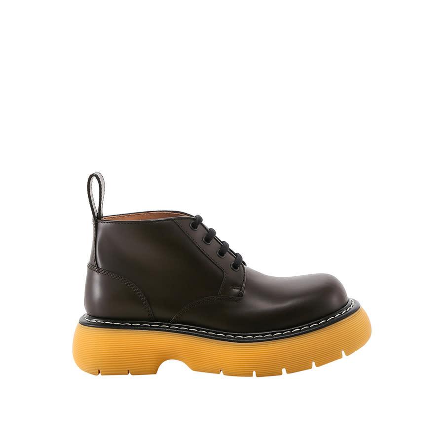 Bottega Veneta Swell Lace Up Ankle Boots Brown by BOTTEGA VENETA