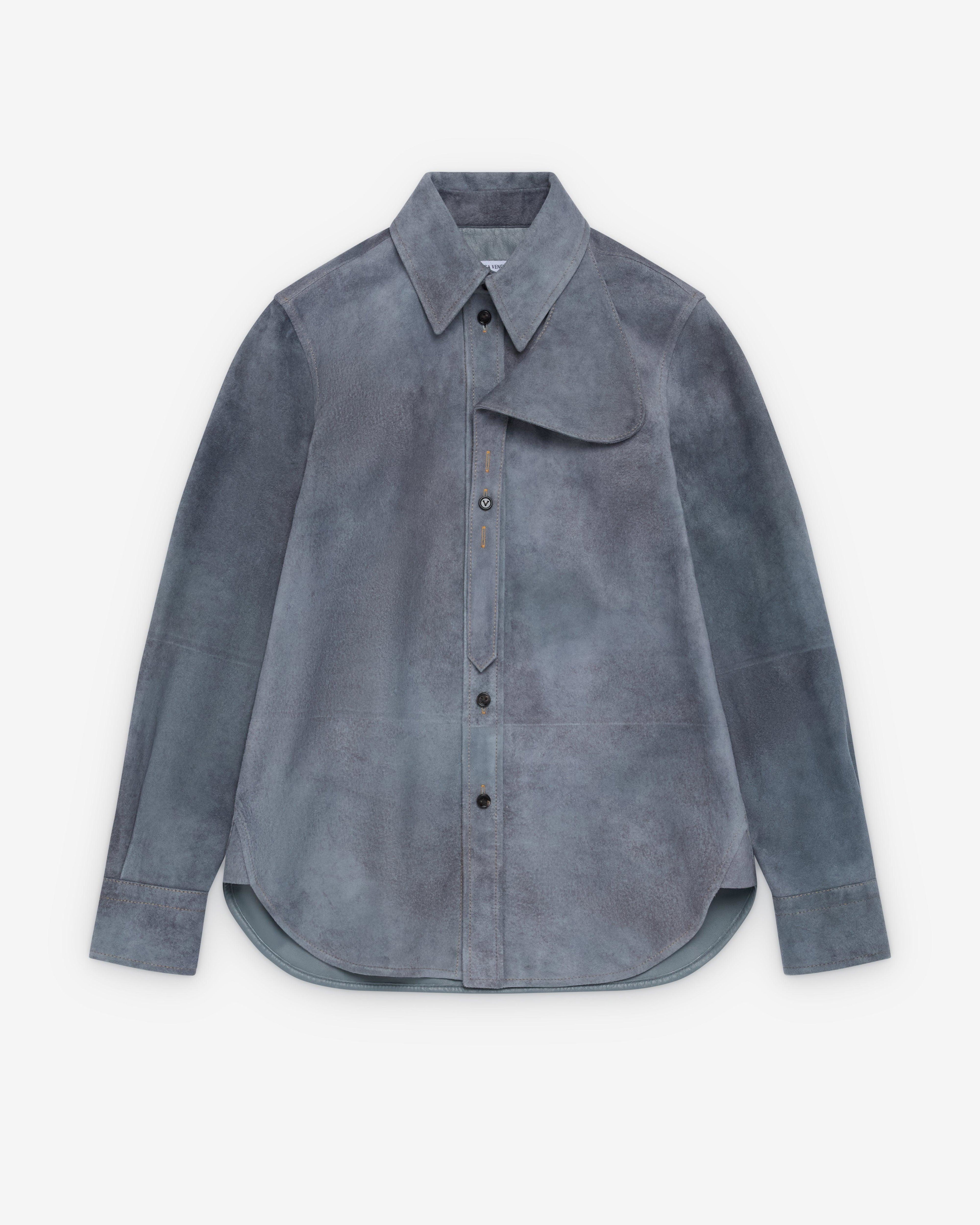 Bottega Veneta  - Women's Cloudy Suede Shirt - (Cloudy Indigo) by BOTTEGA VENETA