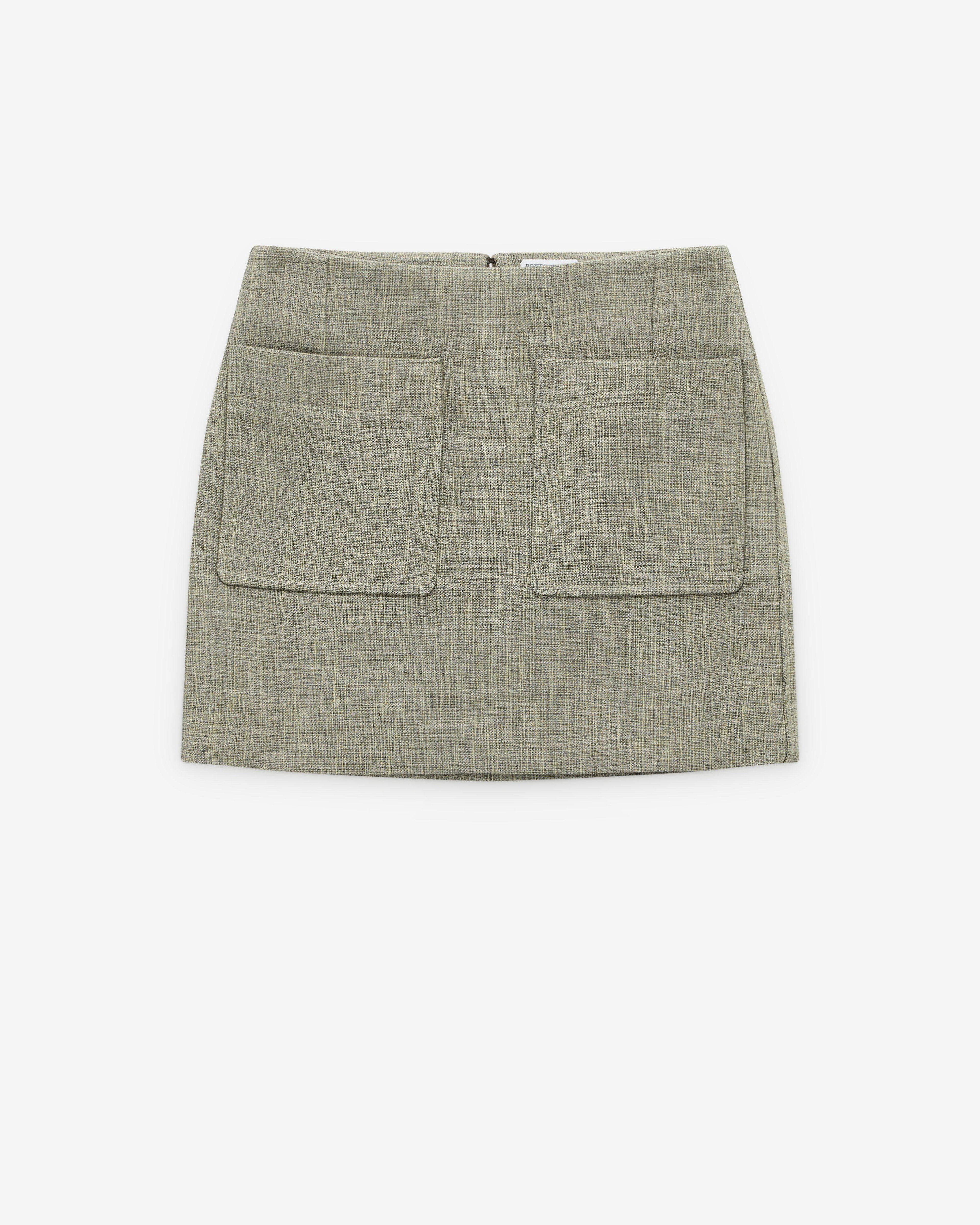 Bottega Veneta - Women's Cotton and Viscose Melange Skirt - (Green/Fennel/White) by BOTTEGA VENETA
