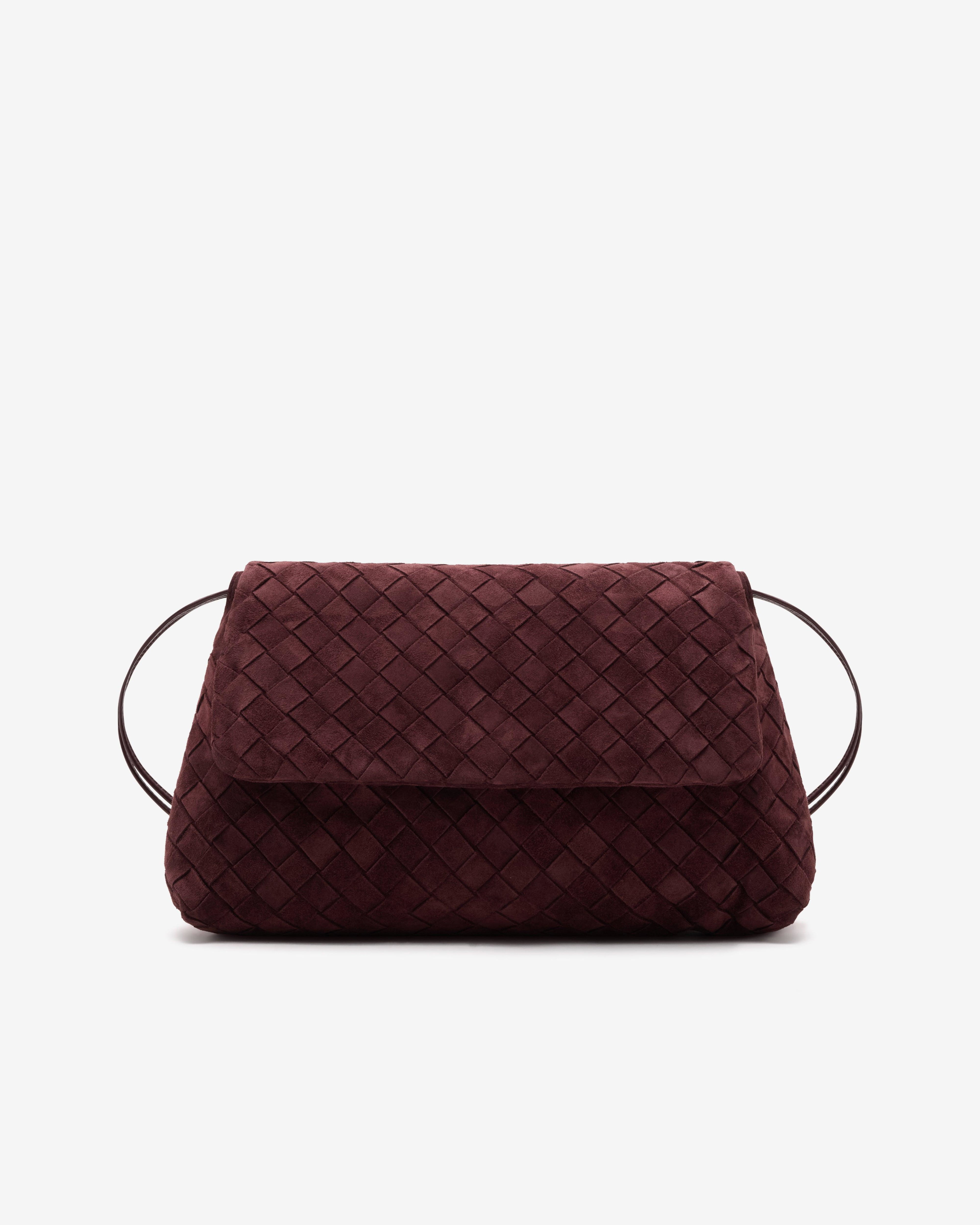 Bottega Veneta - Women's Giorno Suede Pouch - (Deep Mahogany) by BOTTEGA VENETA