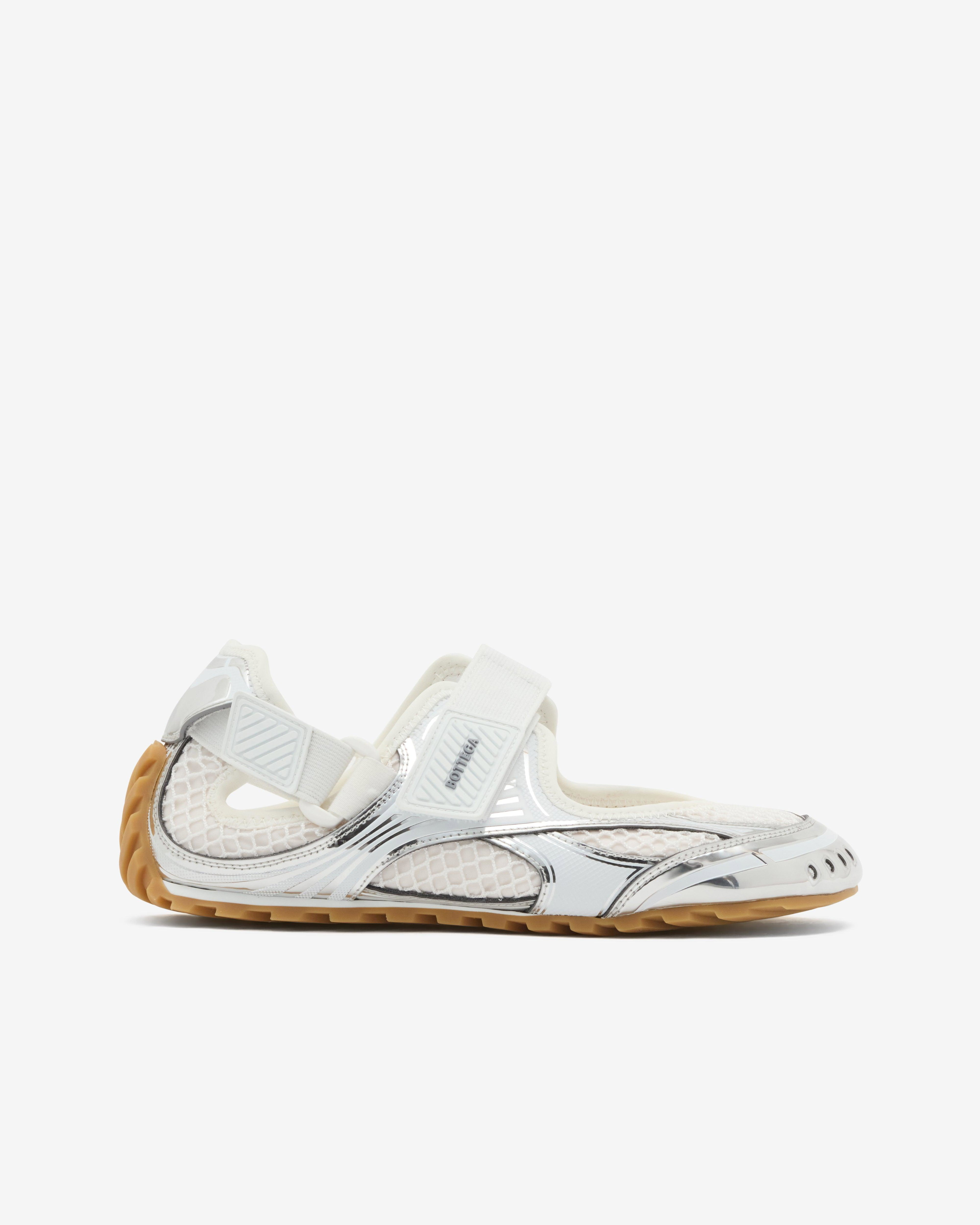 Bottega Veneta - Women's Orbit Flash Mary-Jane Sneaker - (Silver/White/Optic White) by BOTTEGA VENETA