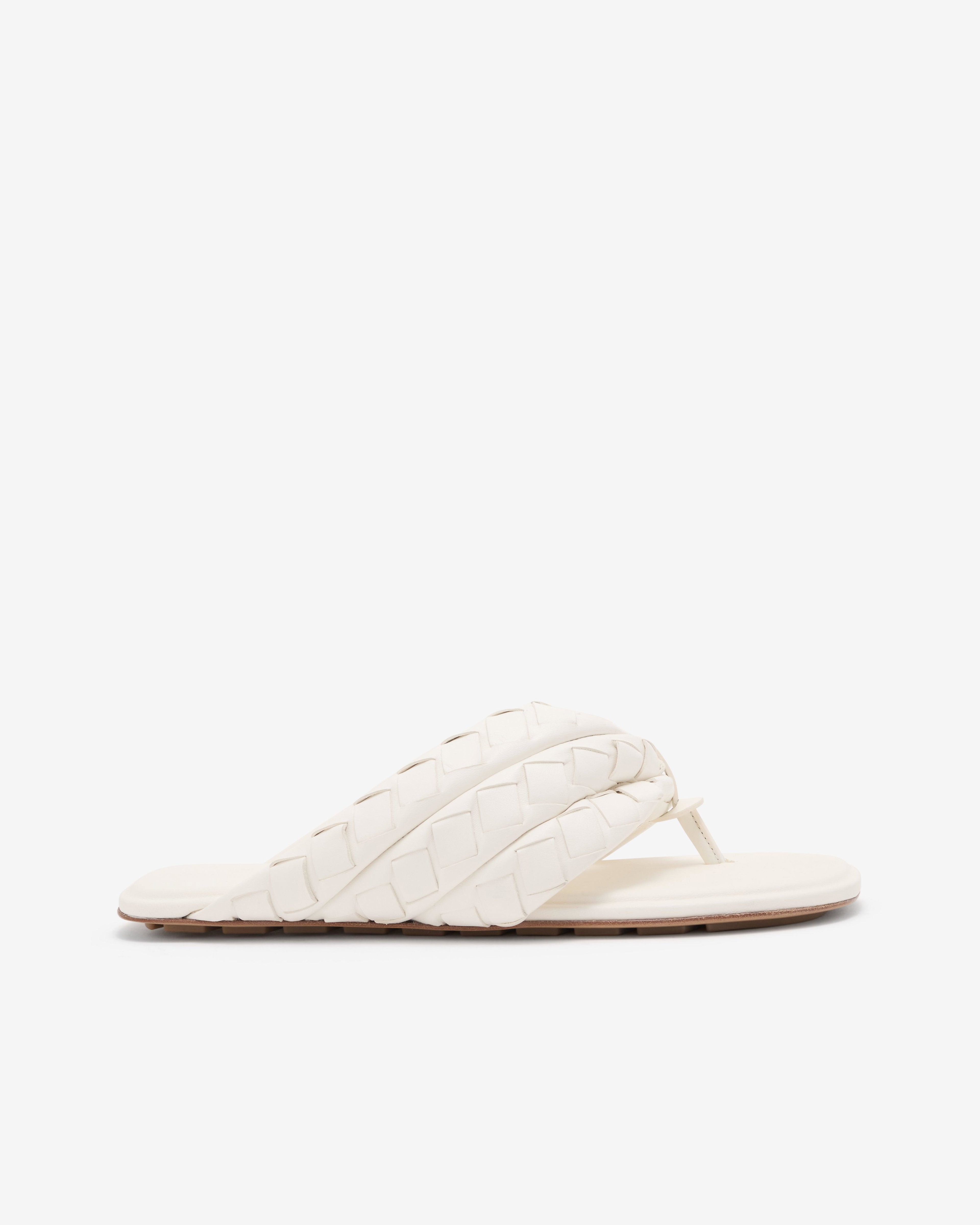 Bottega Veneta  - Women's Salsa Flat Thong - (Alabaster) by BOTTEGA VENETA